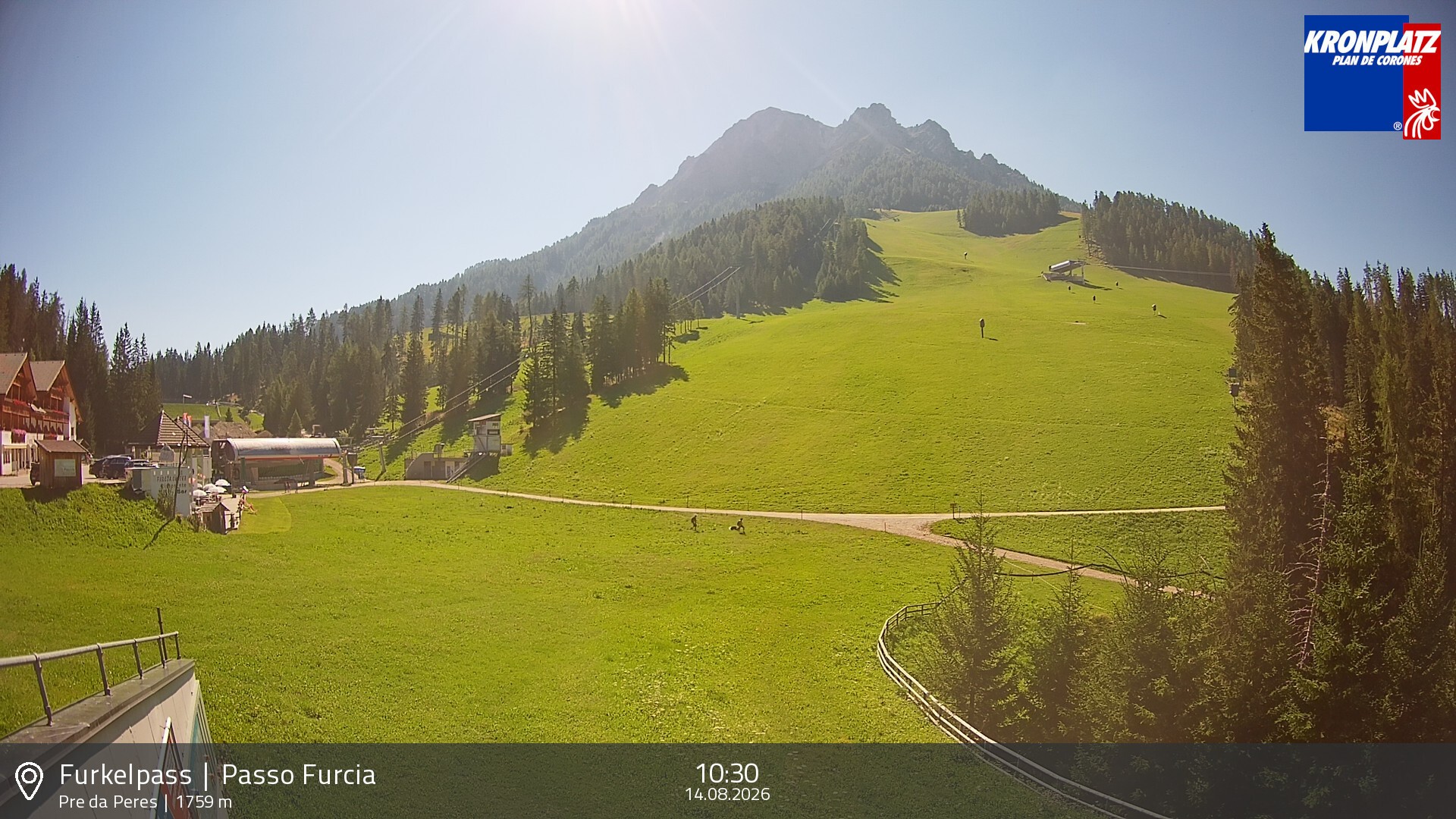 Archived image Webcam Base station Passo Furcia, Plan de Corones