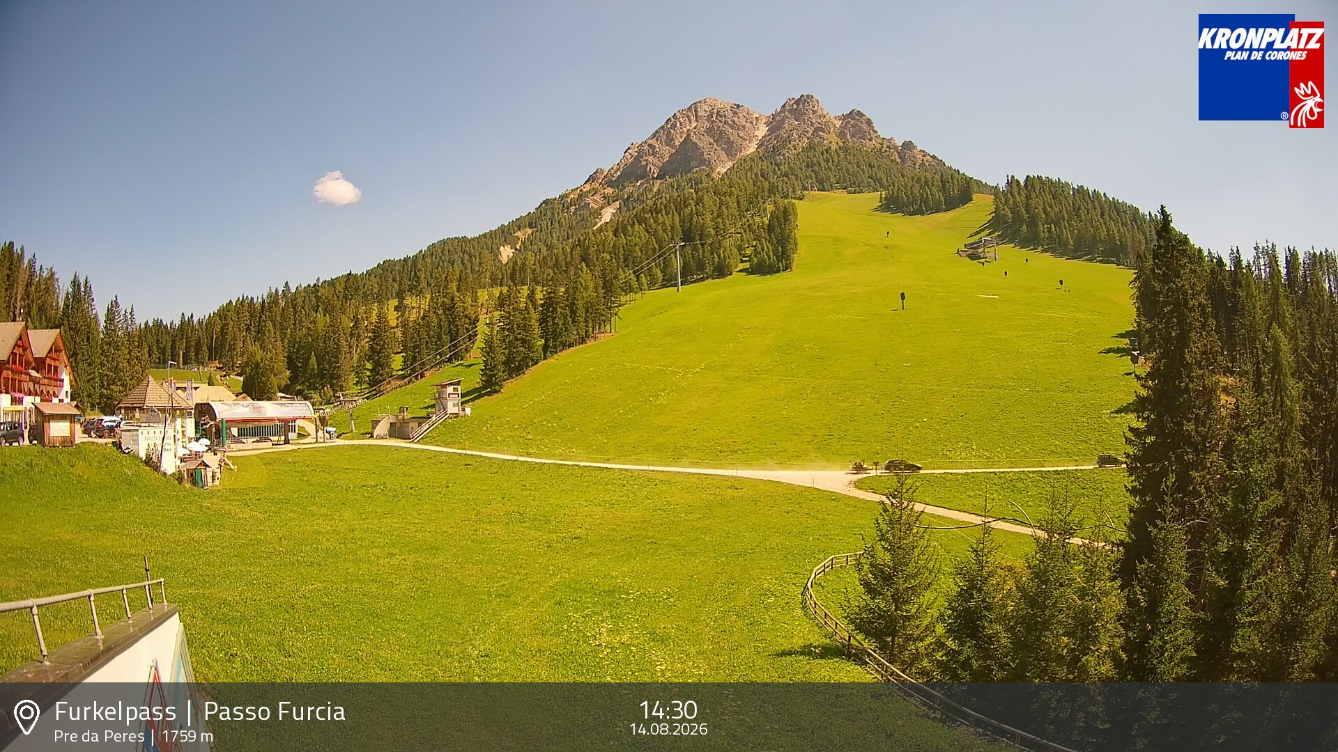 Archived image Webcam Base station Passo Furcia, Plan de Corones
