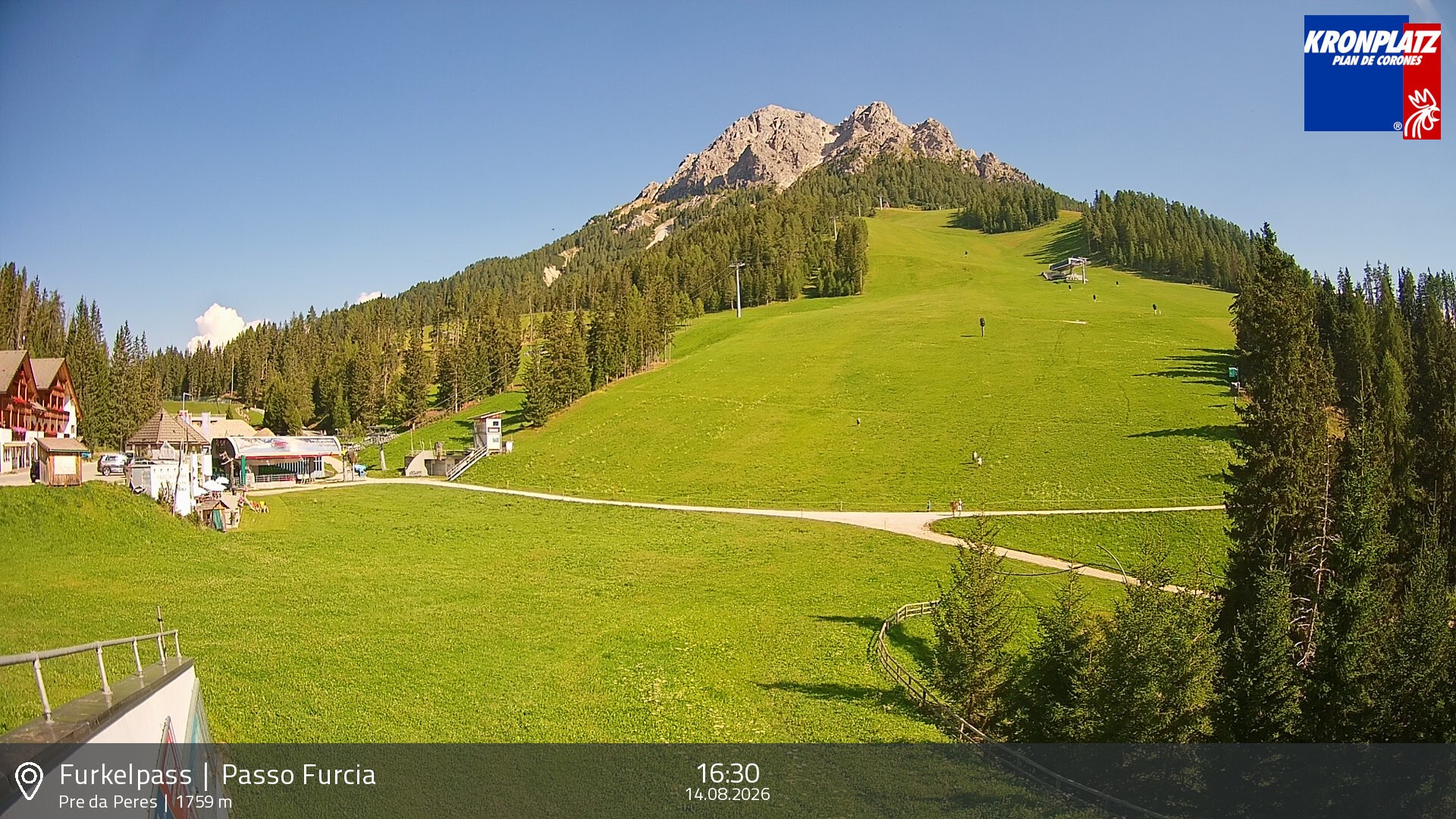 Archived image Webcam Base station Passo Furcia, Plan de Corones