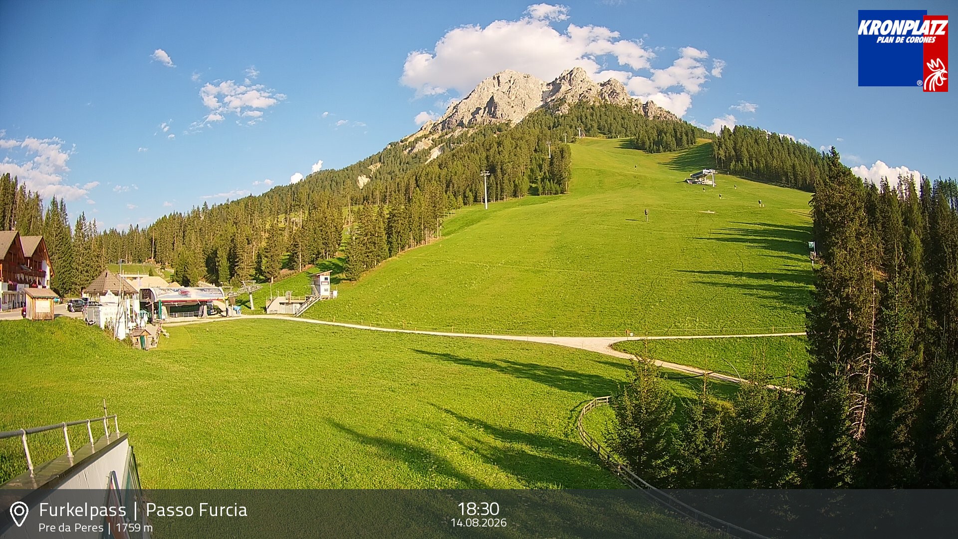 Archived image Webcam Base station Passo Furcia, Plan de Corones