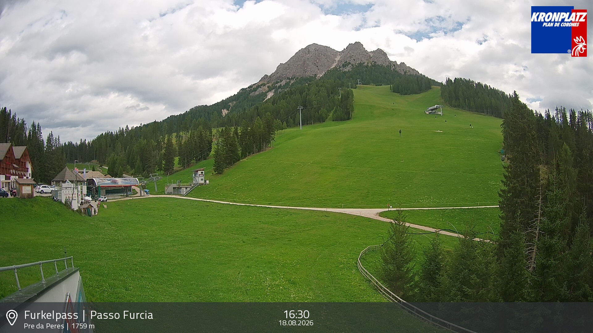 Archived image Webcam Base station Passo Furcia, Plan de Corones