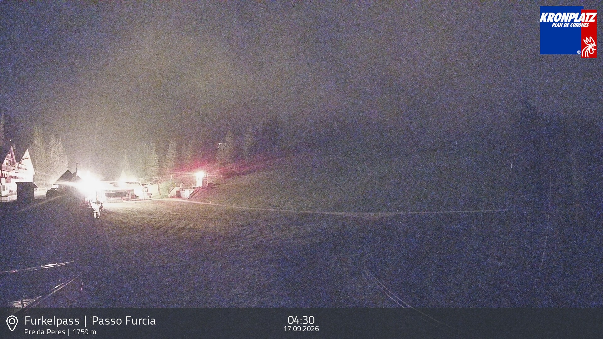 Archived image Webcam Base station Passo Furcia, Plan de Corones