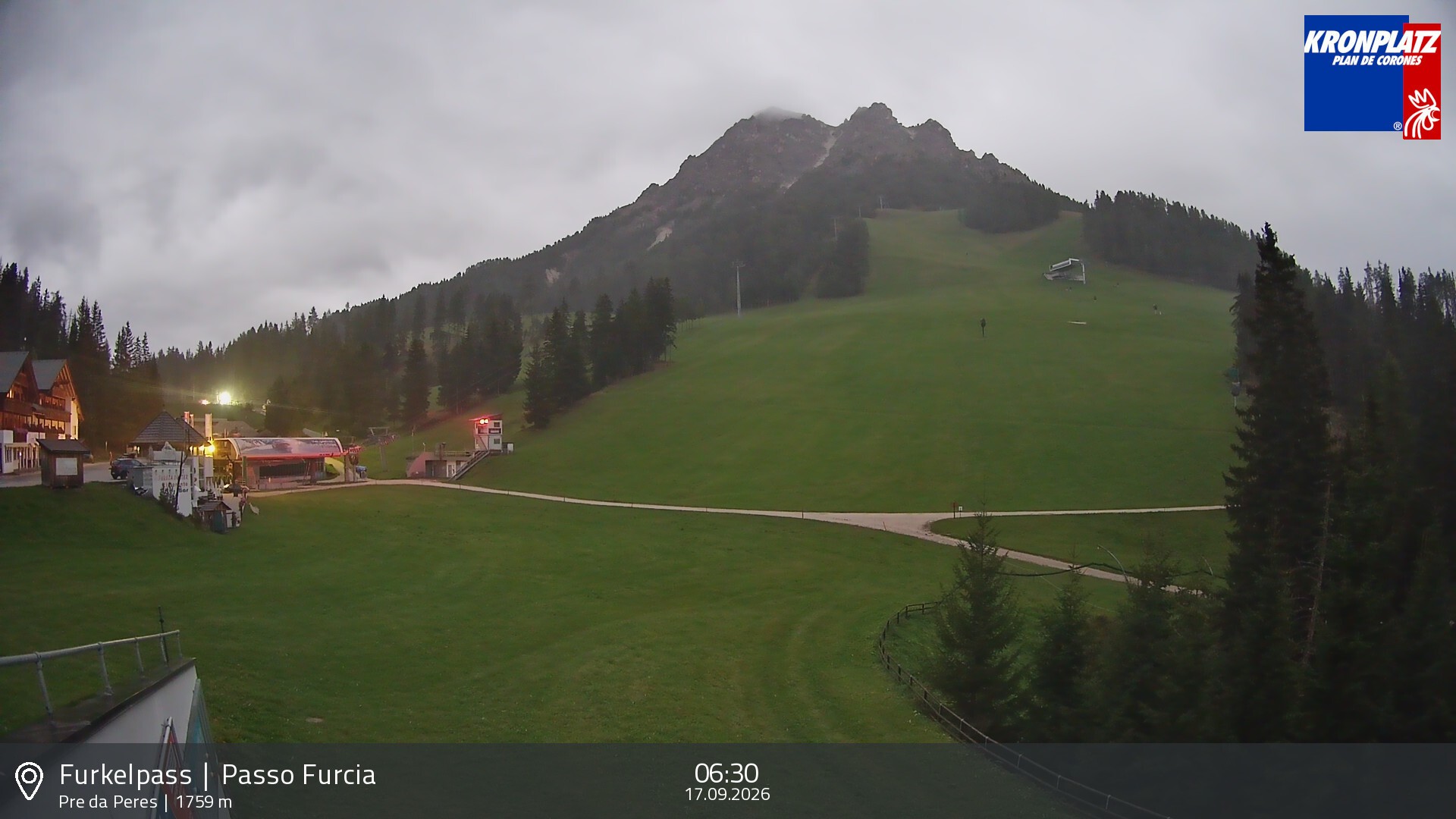 Archived image Webcam Base station Passo Furcia, Plan de Corones