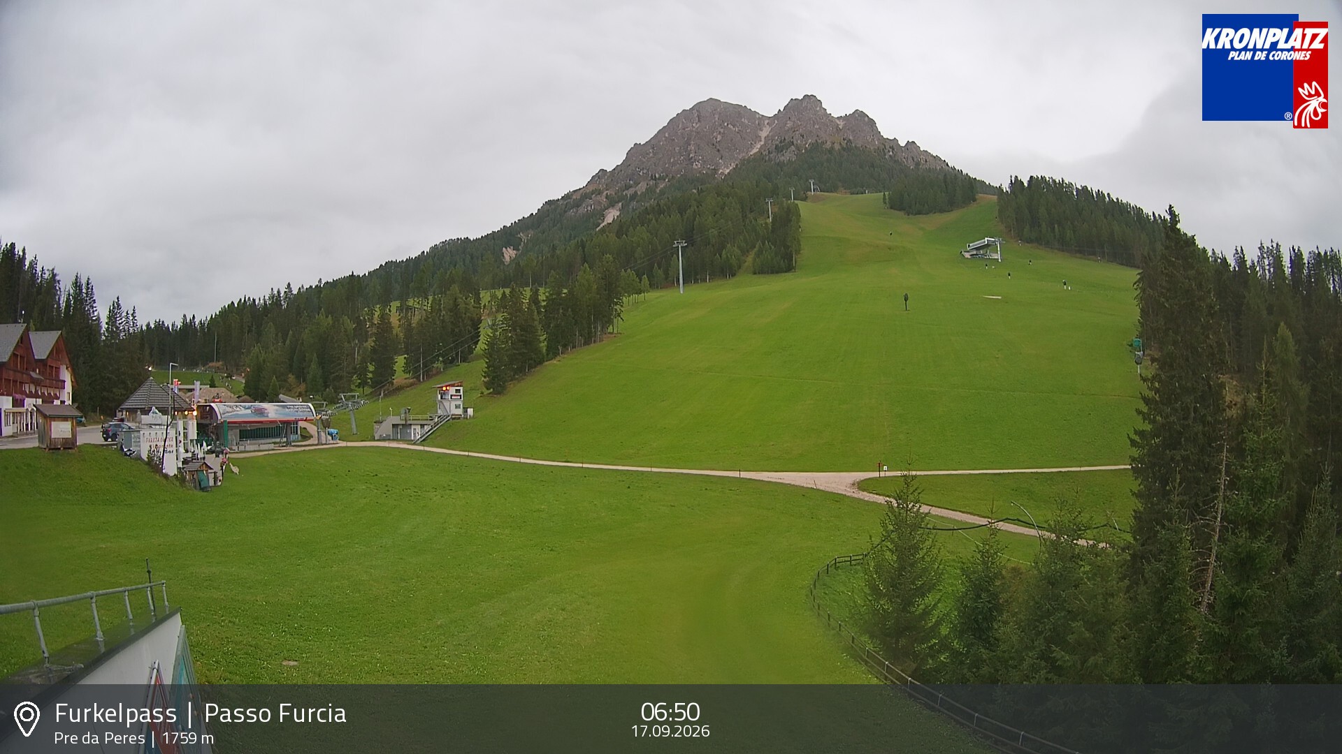 Archived image Webcam Base station Passo Furcia, Plan de Corones