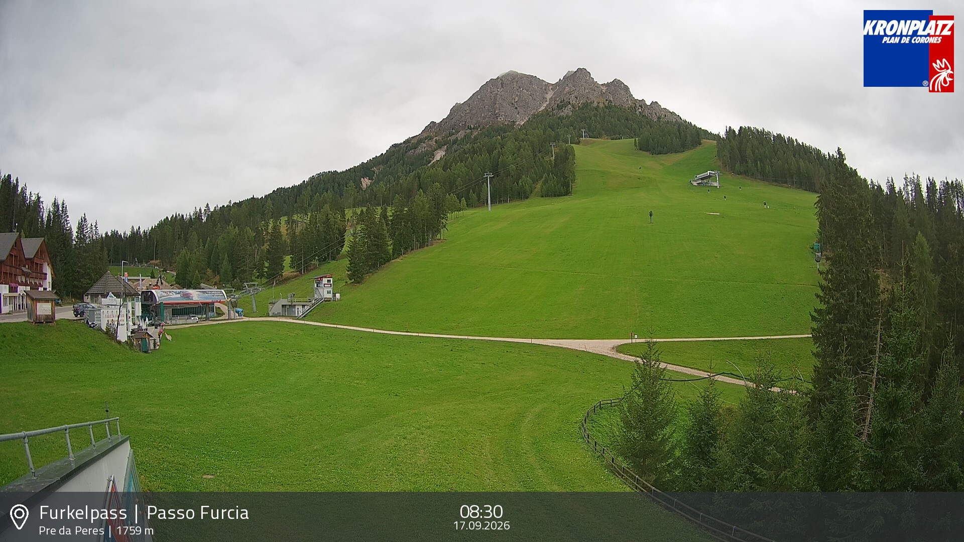 Archived image Webcam Base station Passo Furcia, Plan de Corones