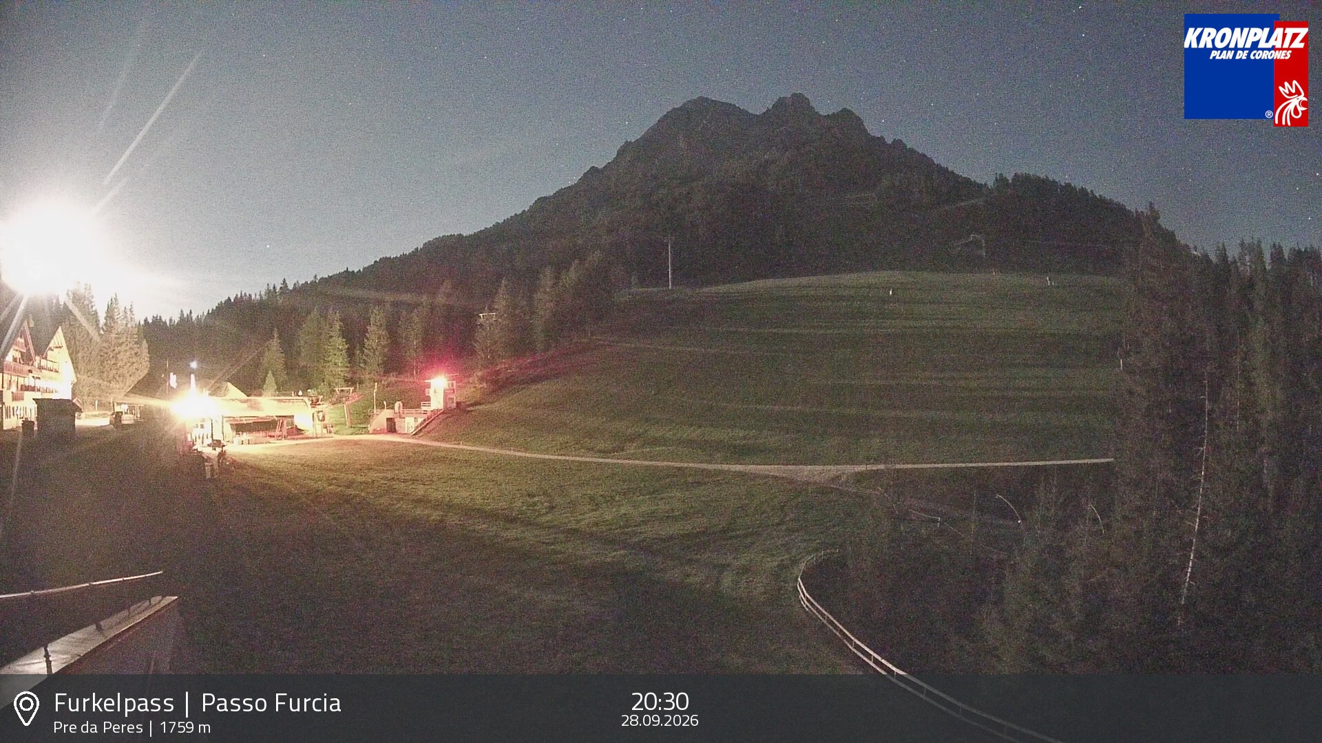 Archived image Webcam Base station Passo Furcia, Plan de Corones