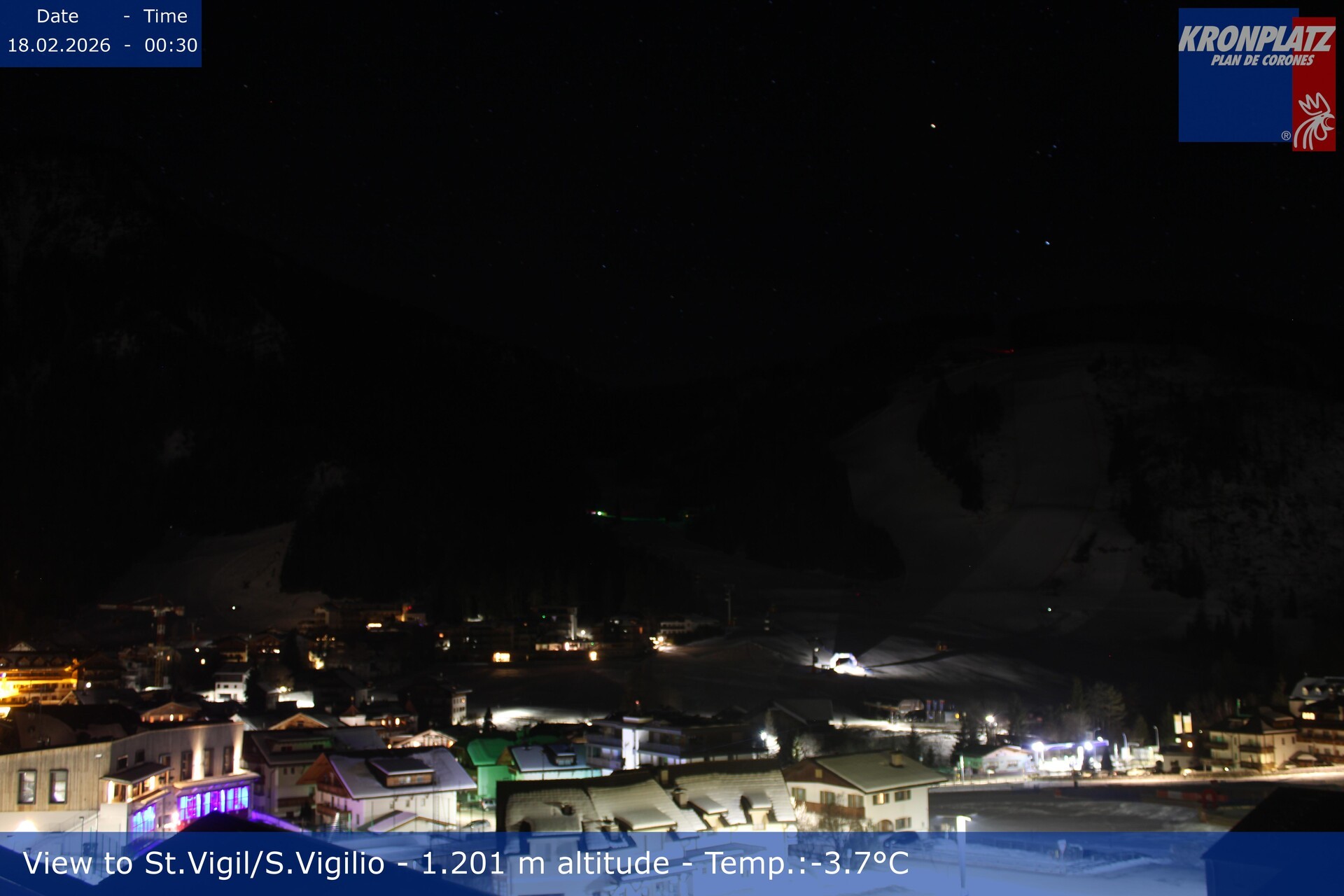 Archived image Webcam San Vigilio at Plan de Corones, South Tyrol