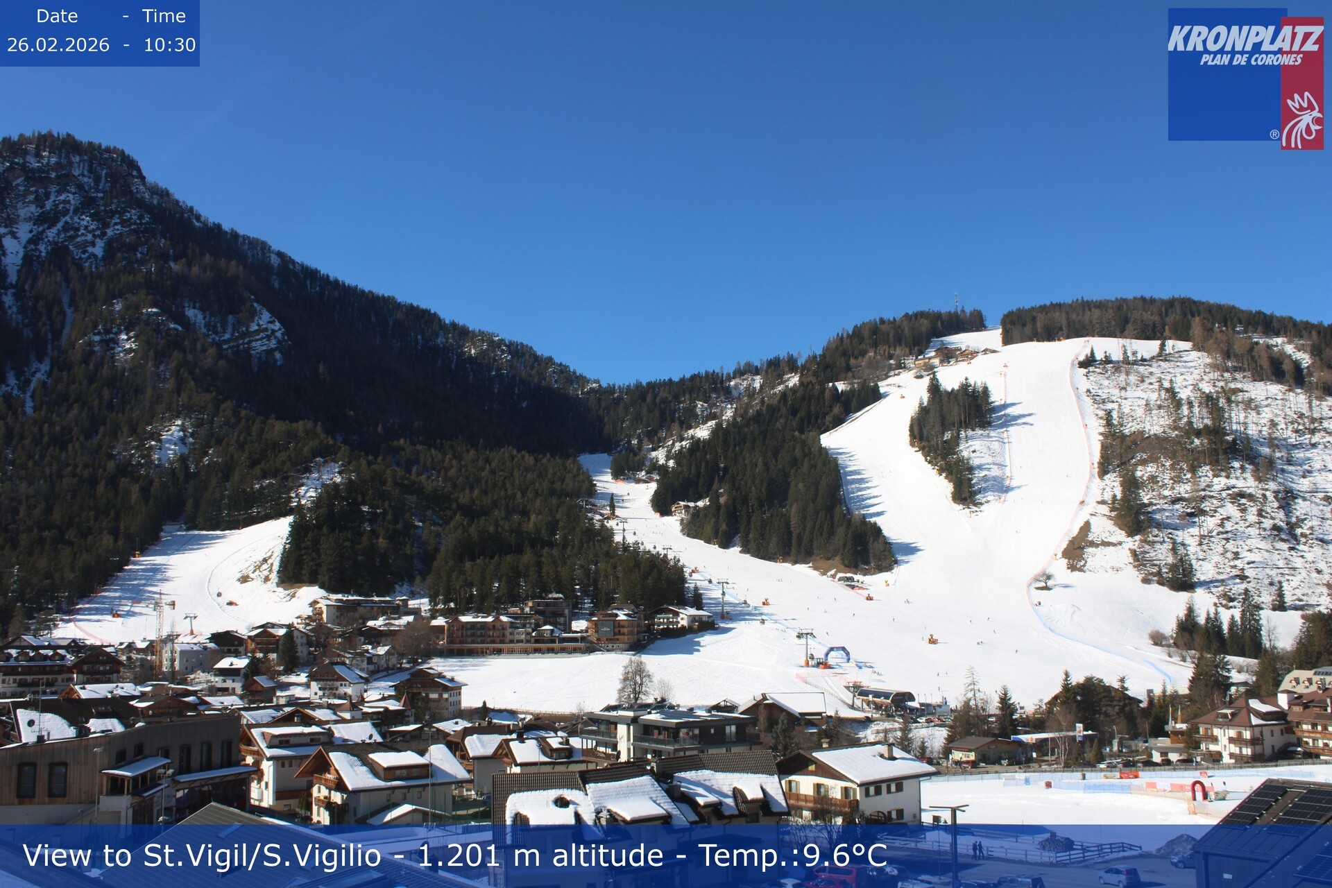 Archived image Webcam San Vigilio at Plan de Corones, South Tyrol