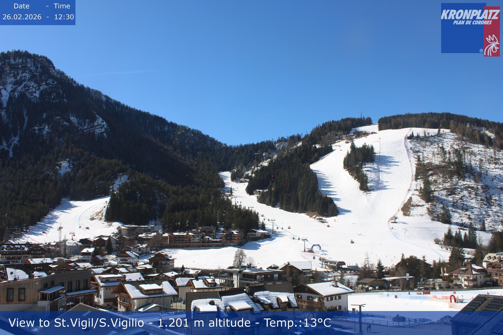 Archived image Webcam San Vigilio at Plan de Corones, South Tyrol