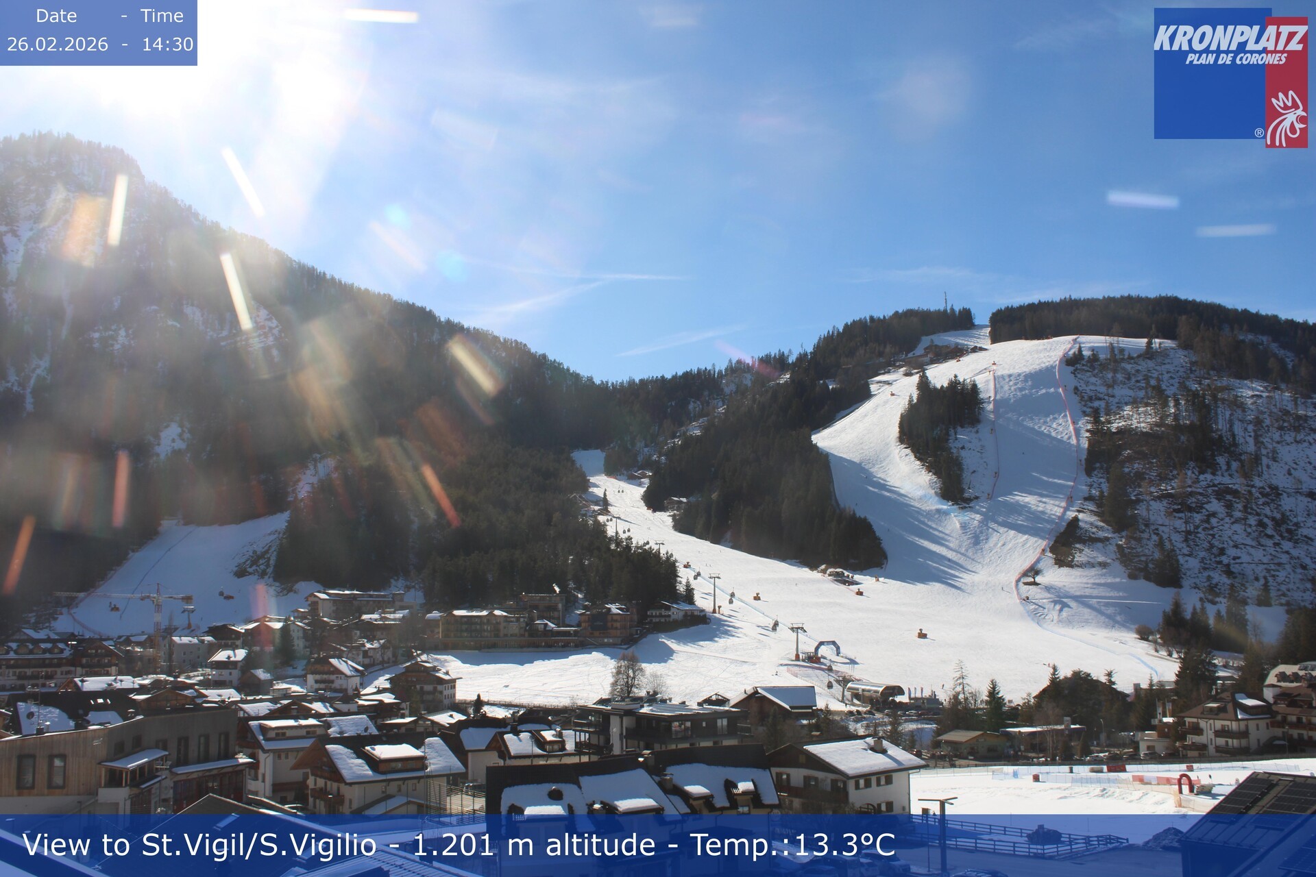 Archived image Webcam San Vigilio at Plan de Corones, South Tyrol