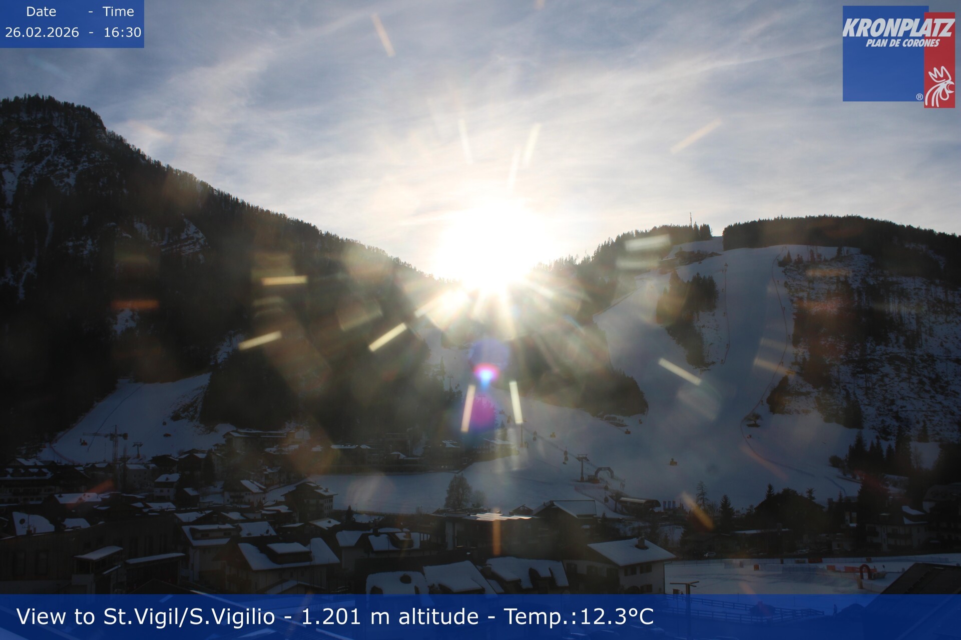 Archived image Webcam San Vigilio at Plan de Corones, South Tyrol