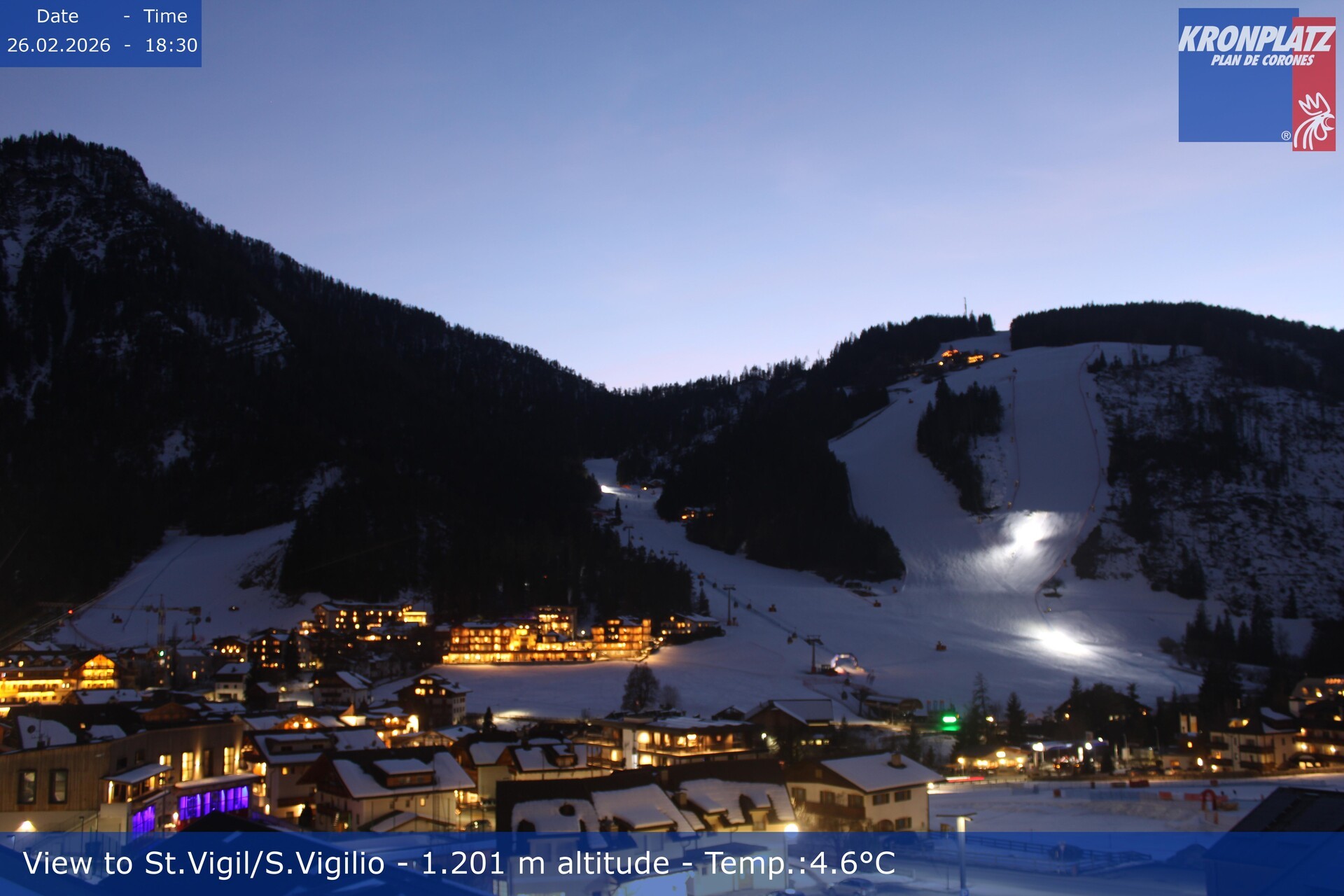 Archived image Webcam San Vigilio at Plan de Corones, South Tyrol