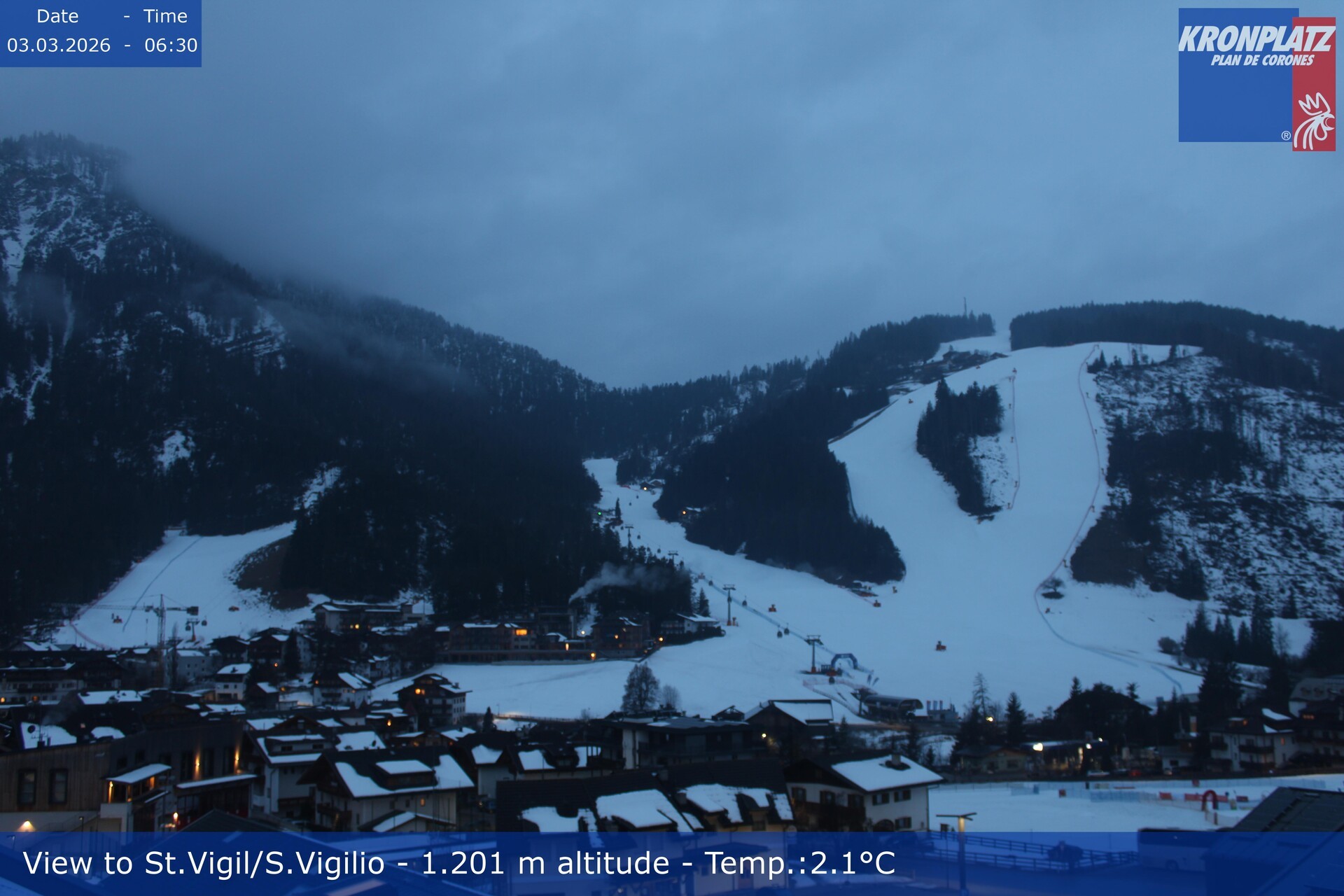 Archiv Foto Webcam St. Vigil am Kronplatz, Südtirol
