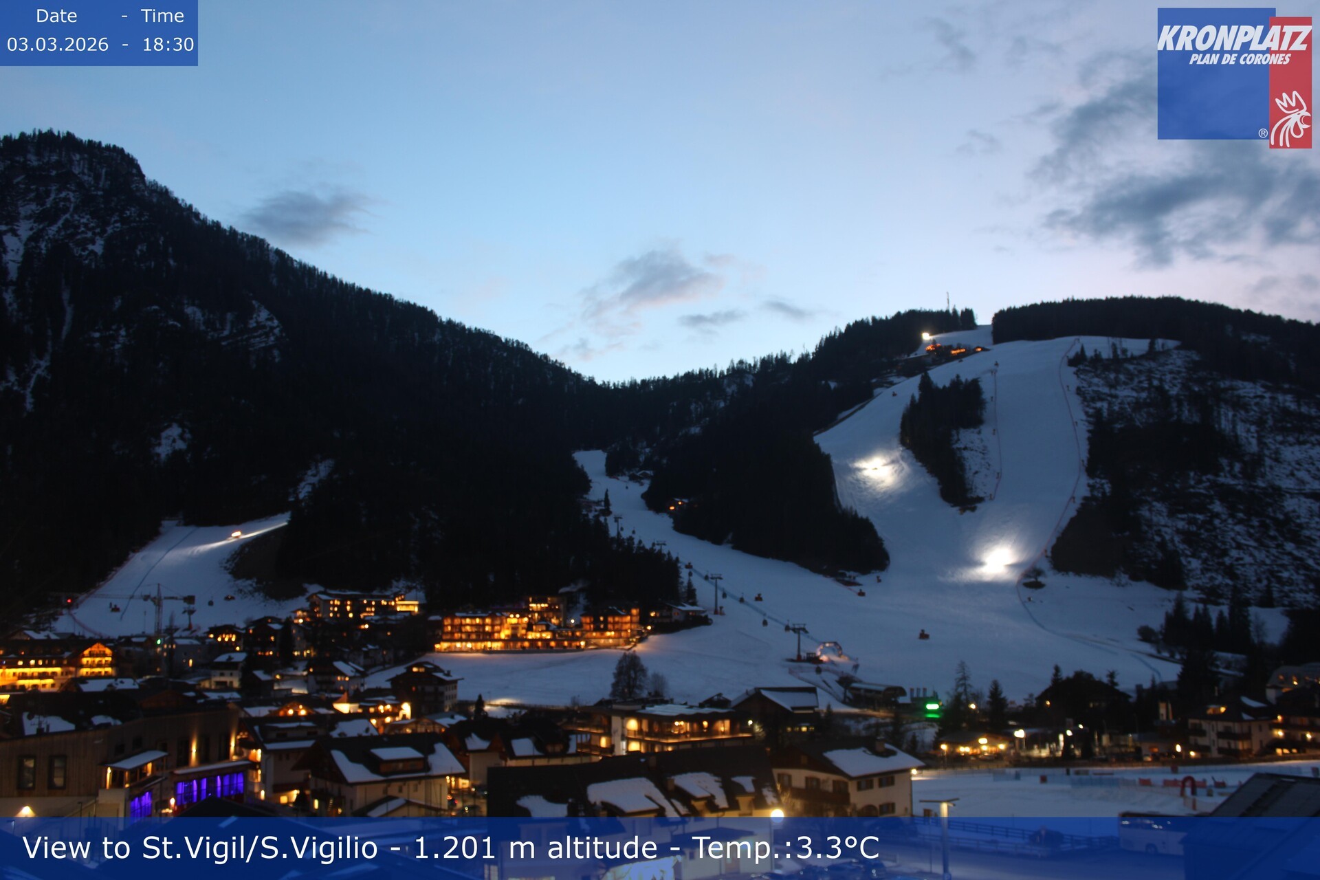 Archiv Foto Webcam St. Vigil am Kronplatz, Südtirol