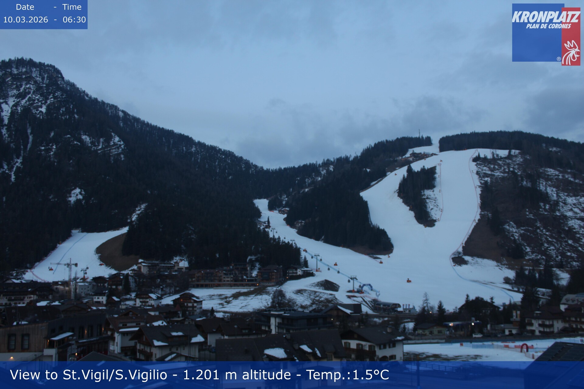 Archiv Foto Webcam St. Vigil am Kronplatz, Südtirol