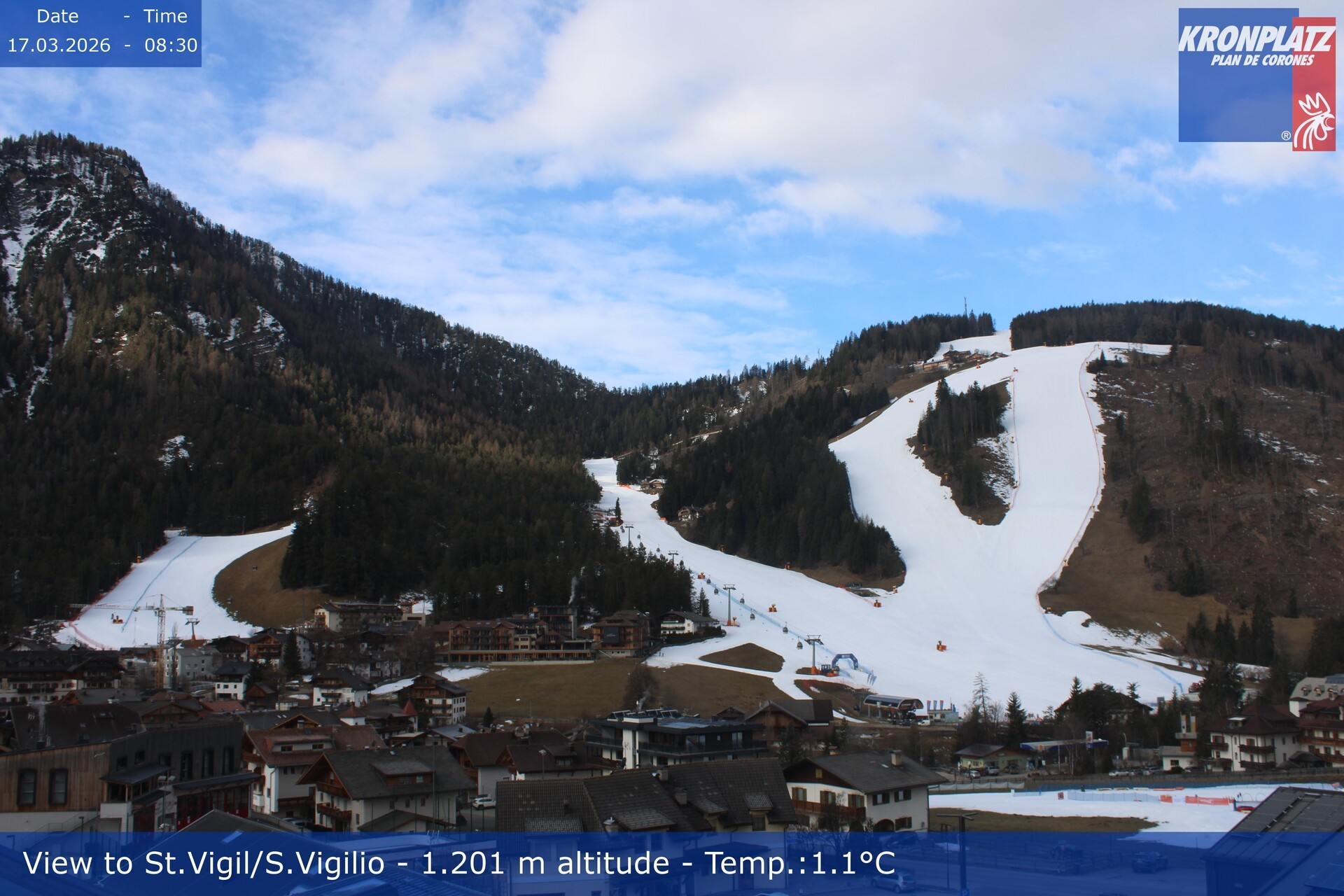 Archiv Foto Webcam St. Vigil am Kronplatz, Südtirol
