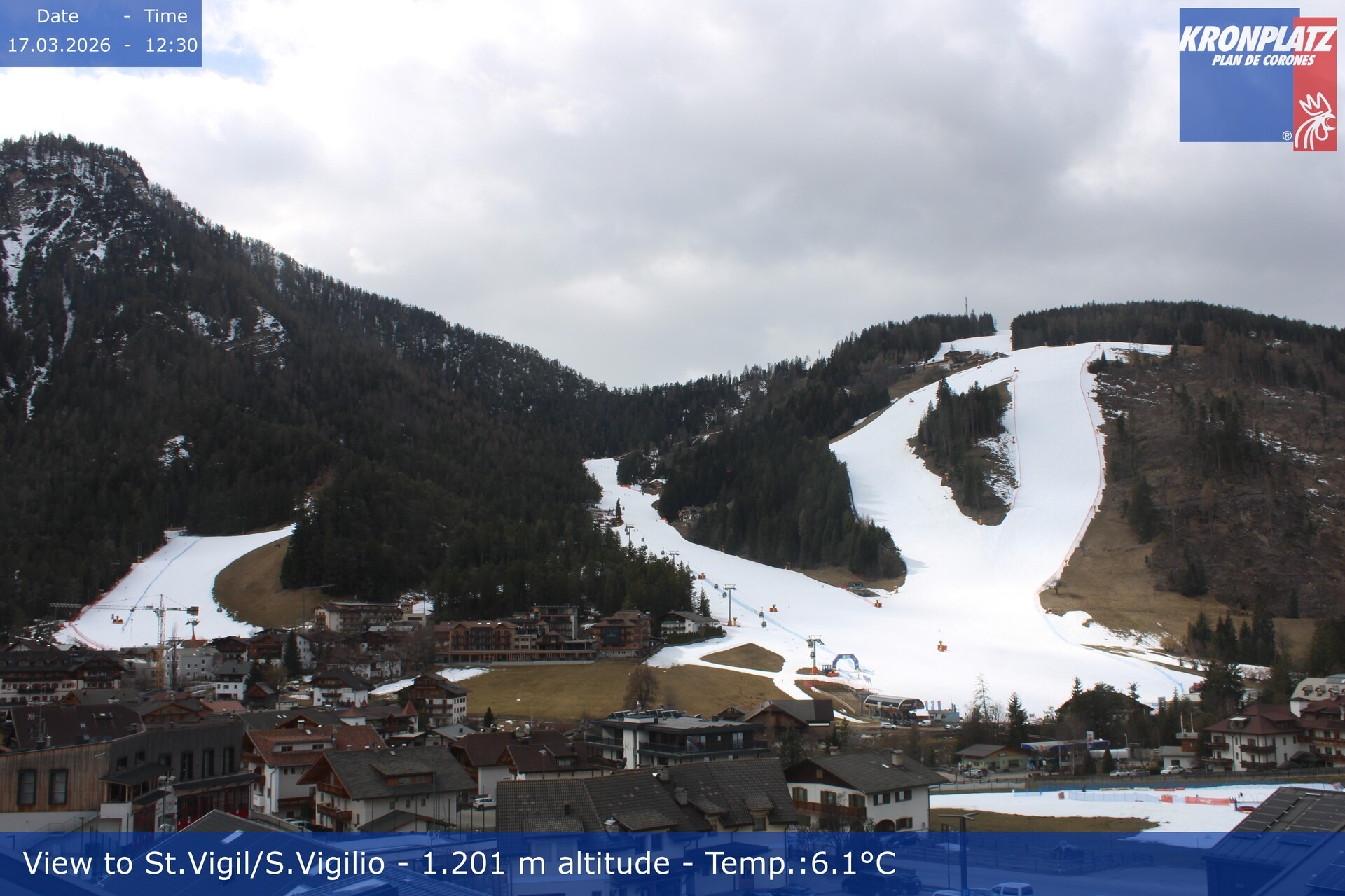 Archiv Foto Webcam St. Vigil am Kronplatz, Südtirol