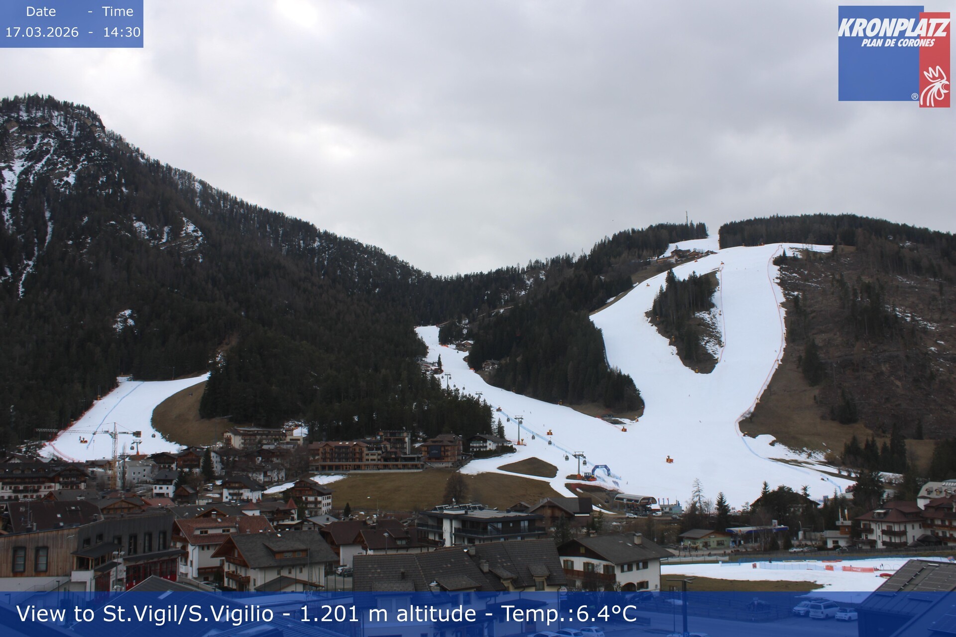 Archiv Foto Webcam St. Vigil am Kronplatz, Südtirol