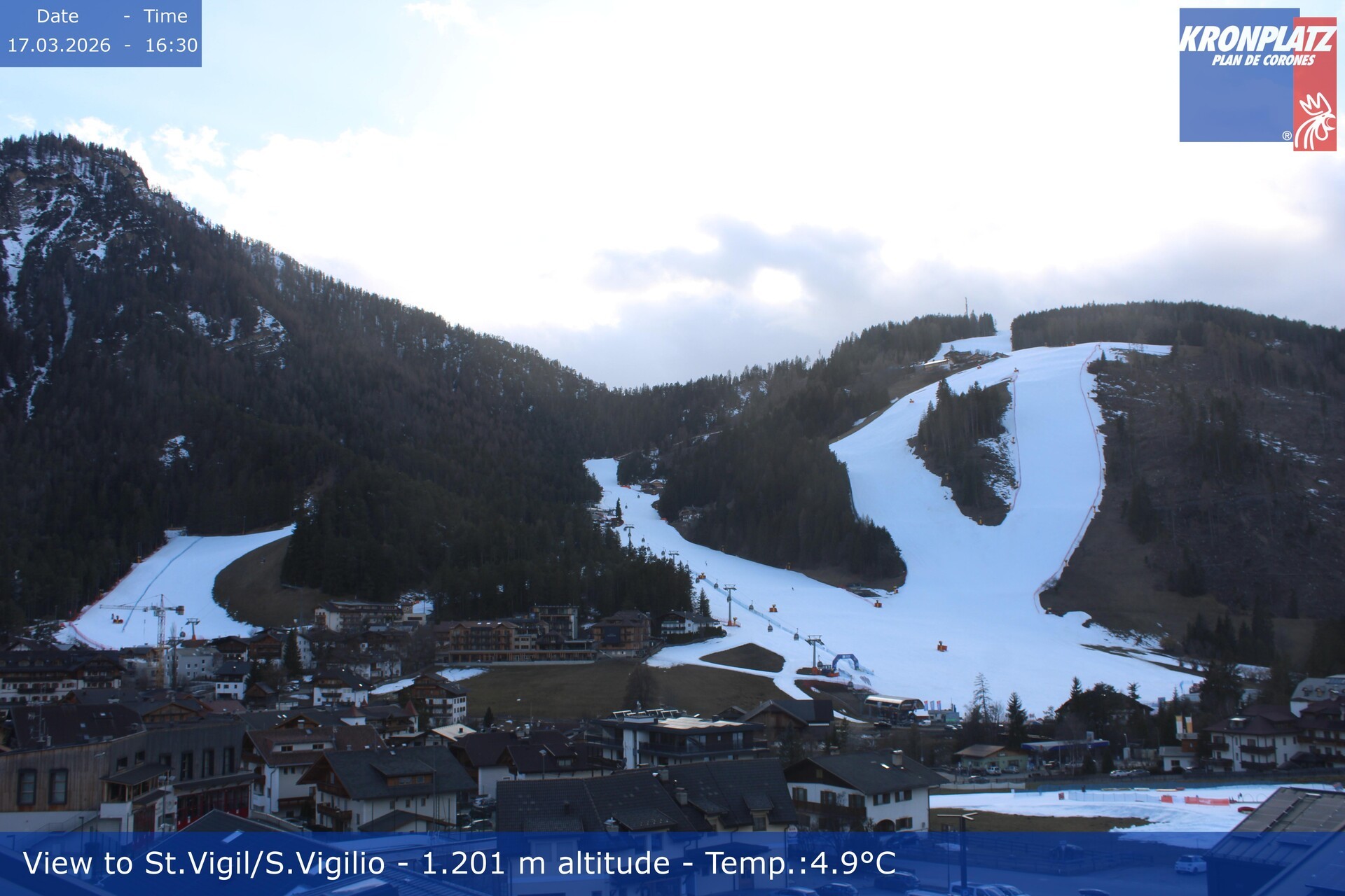 Archiv Foto Webcam St. Vigil am Kronplatz, Südtirol
