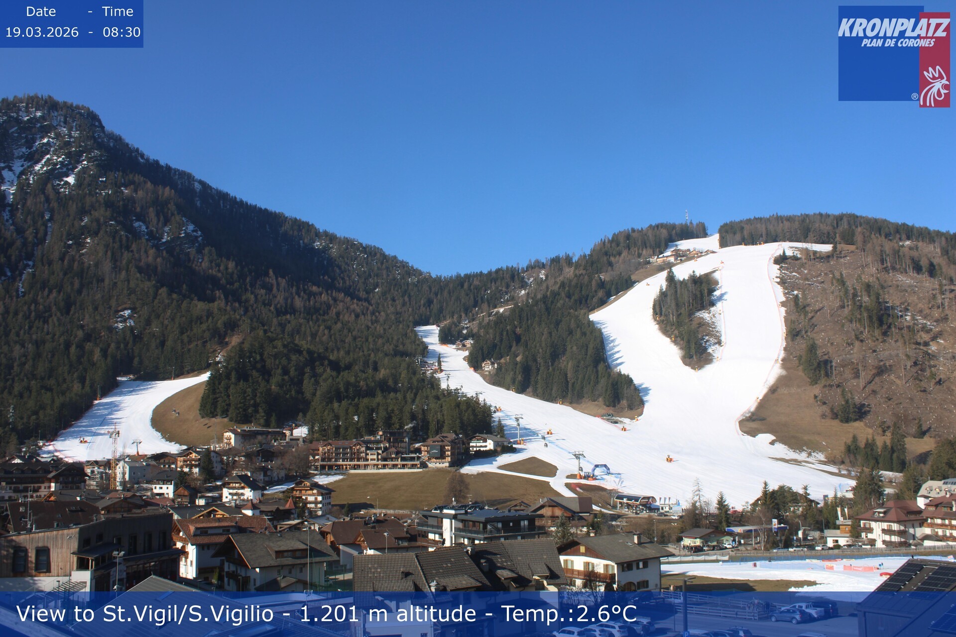 Archiv Foto Webcam St. Vigil am Kronplatz, Südtirol