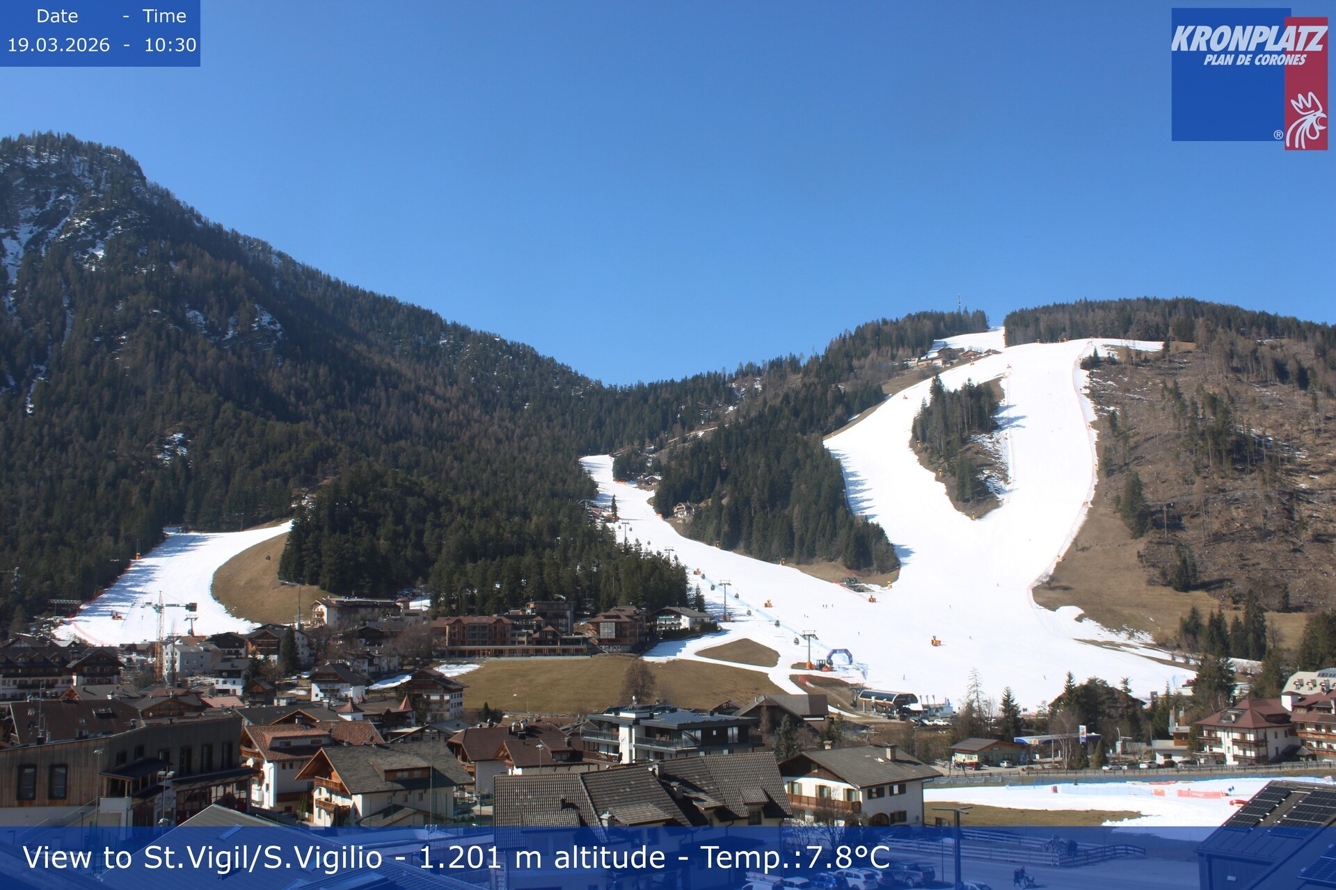 Archiv Foto Webcam St. Vigil am Kronplatz, Südtirol