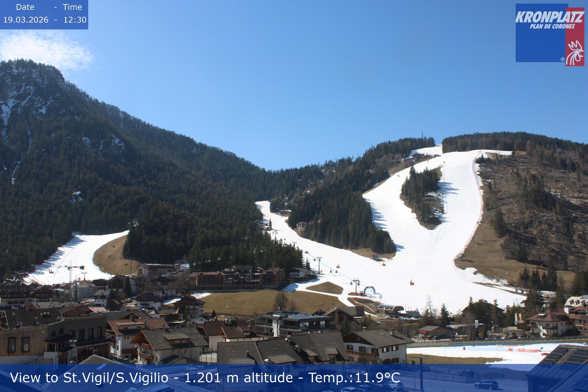 Archiv Foto Webcam St. Vigil am Kronplatz, Südtirol