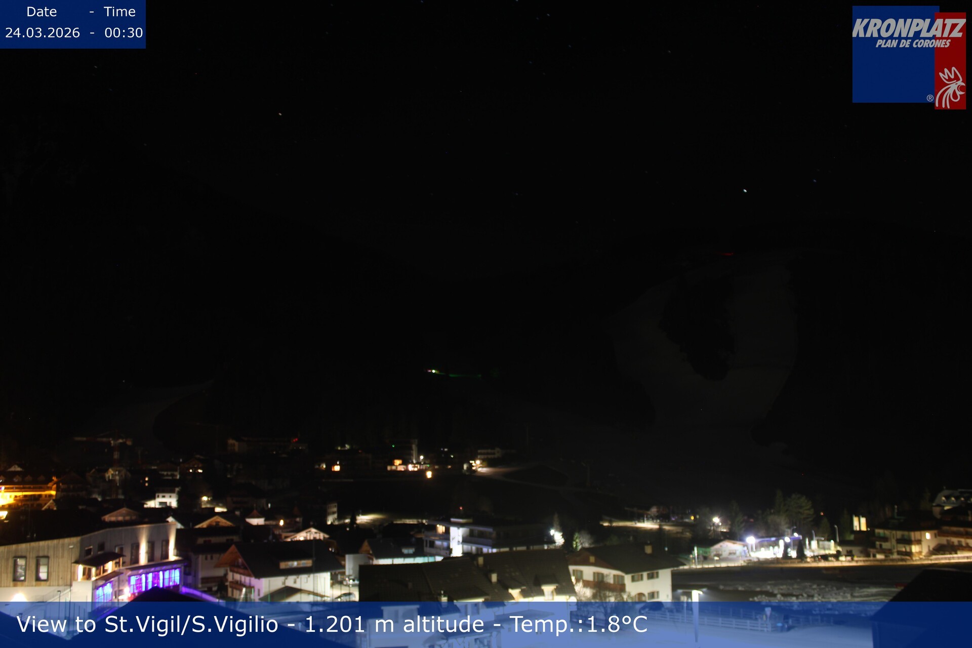 Archived image Webcam San Vigilio at Plan de Corones, South Tyrol