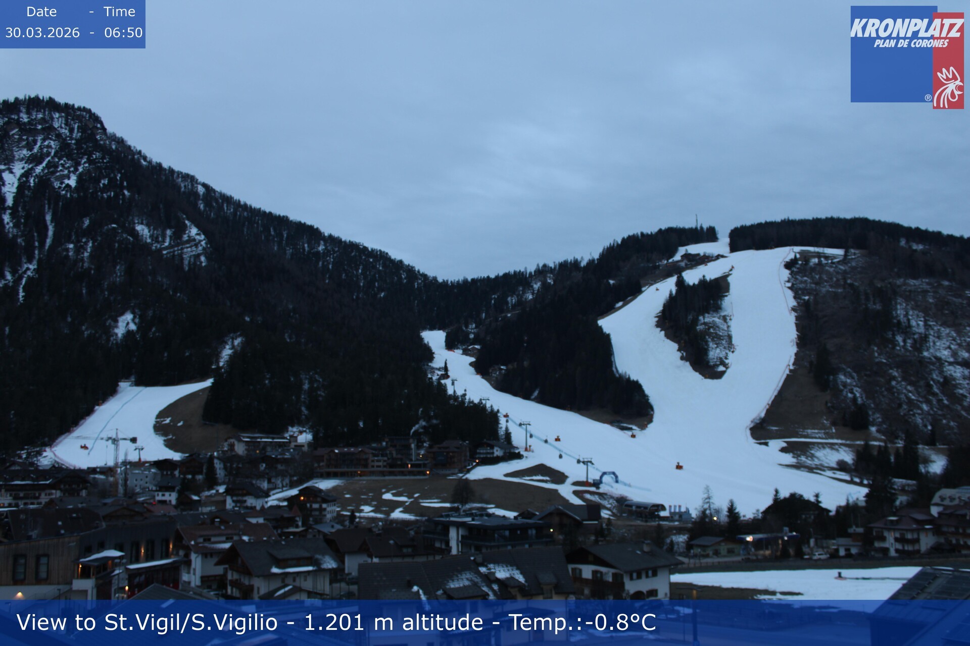 Archiv Foto Webcam St. Vigil am Kronplatz, Südtirol