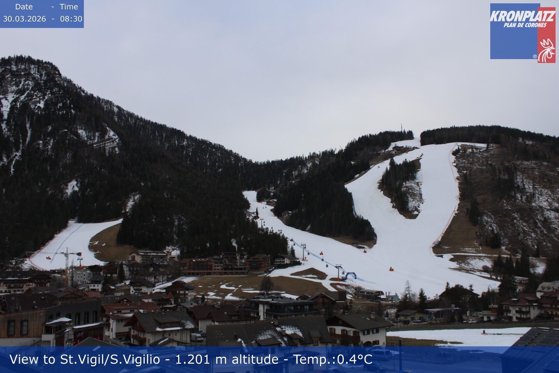 Archiv Foto Webcam St. Vigil am Kronplatz, Südtirol