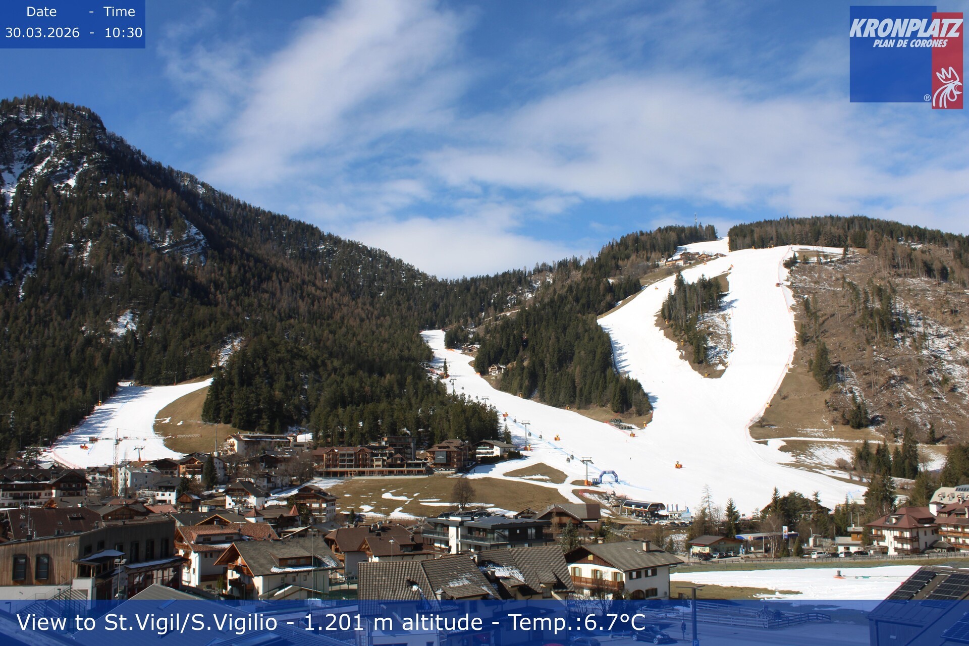 Archiv Foto Webcam St. Vigil am Kronplatz, Südtirol
