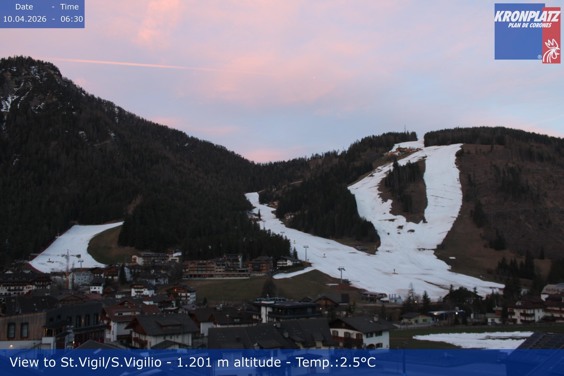 Archiv Foto Webcam St. Vigil am Kronplatz, Südtirol