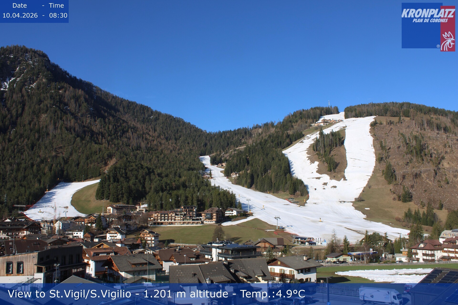 Archiv Foto Webcam St. Vigil am Kronplatz, Südtirol