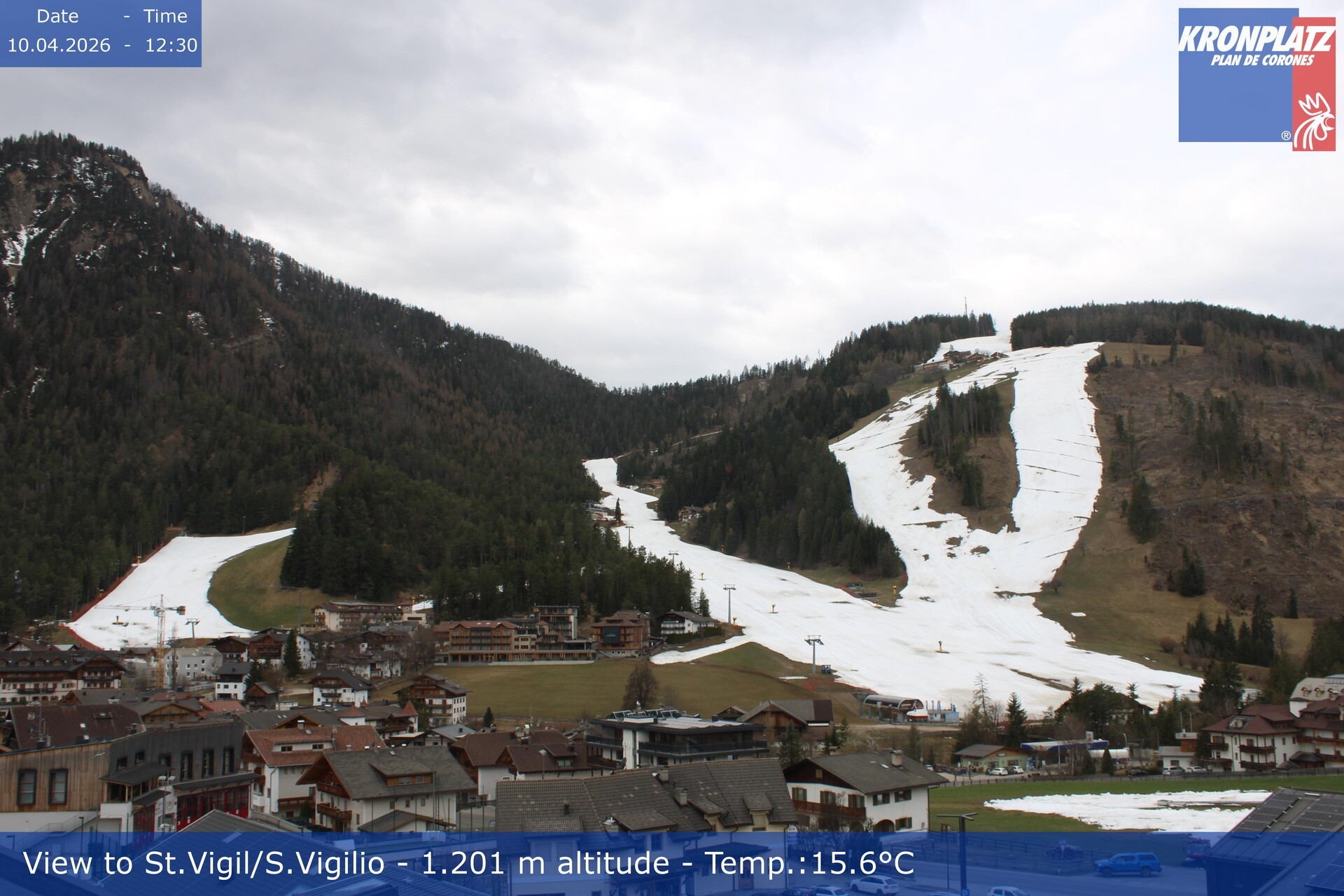 Archiv Foto Webcam St. Vigil am Kronplatz, Südtirol