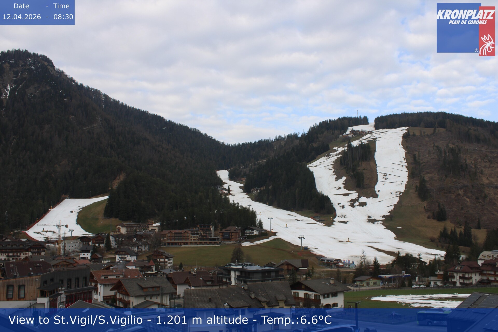 Archived image Webcam San Vigilio at Plan de Corones, South Tyrol
