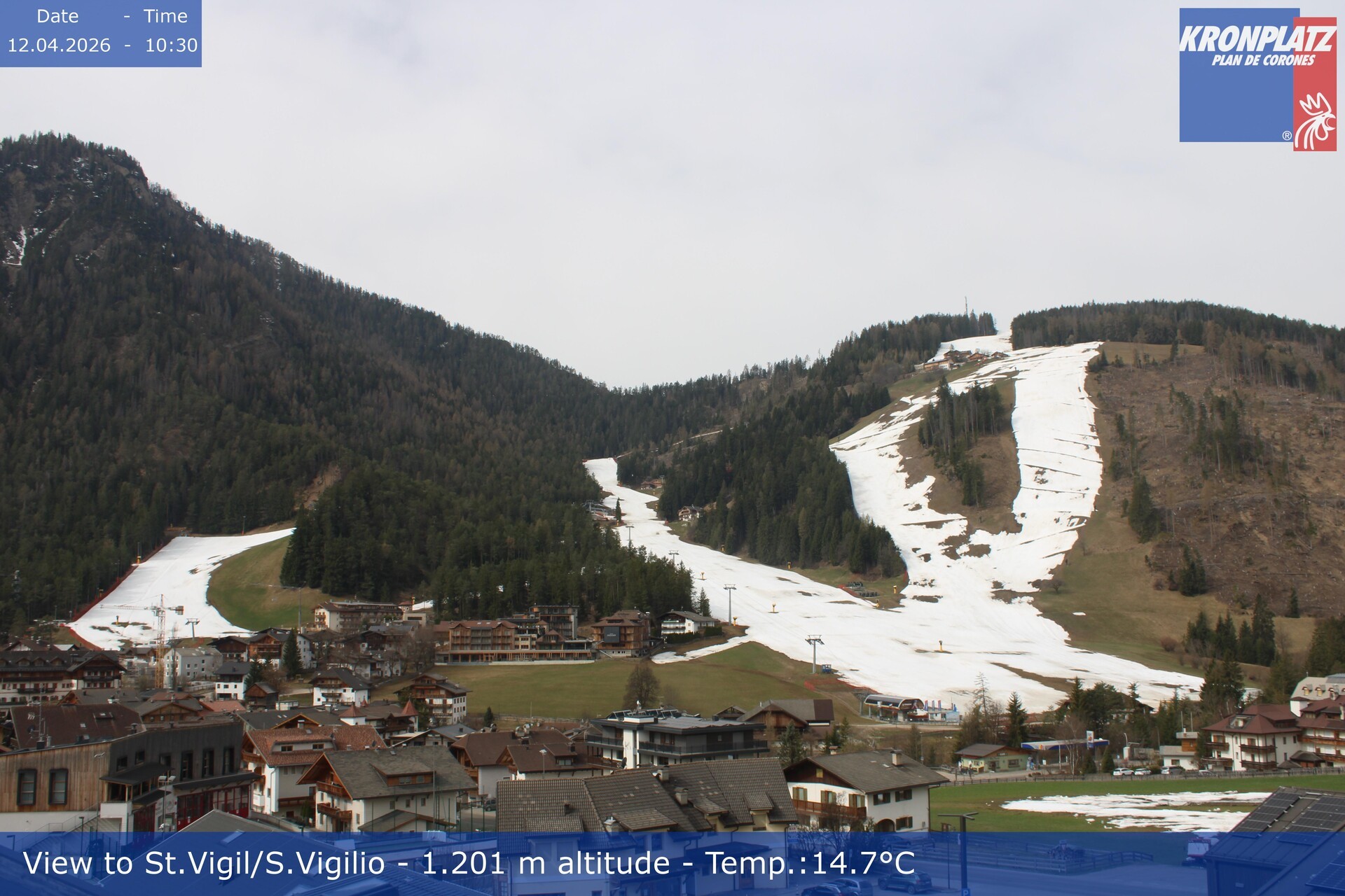 Archived image Webcam San Vigilio at Plan de Corones, South Tyrol