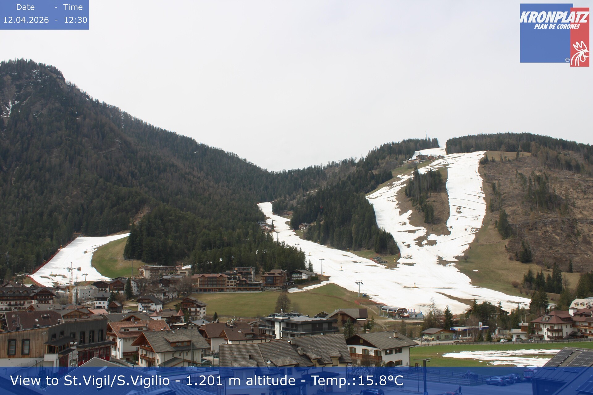Archived image Webcam San Vigilio at Plan de Corones, South Tyrol