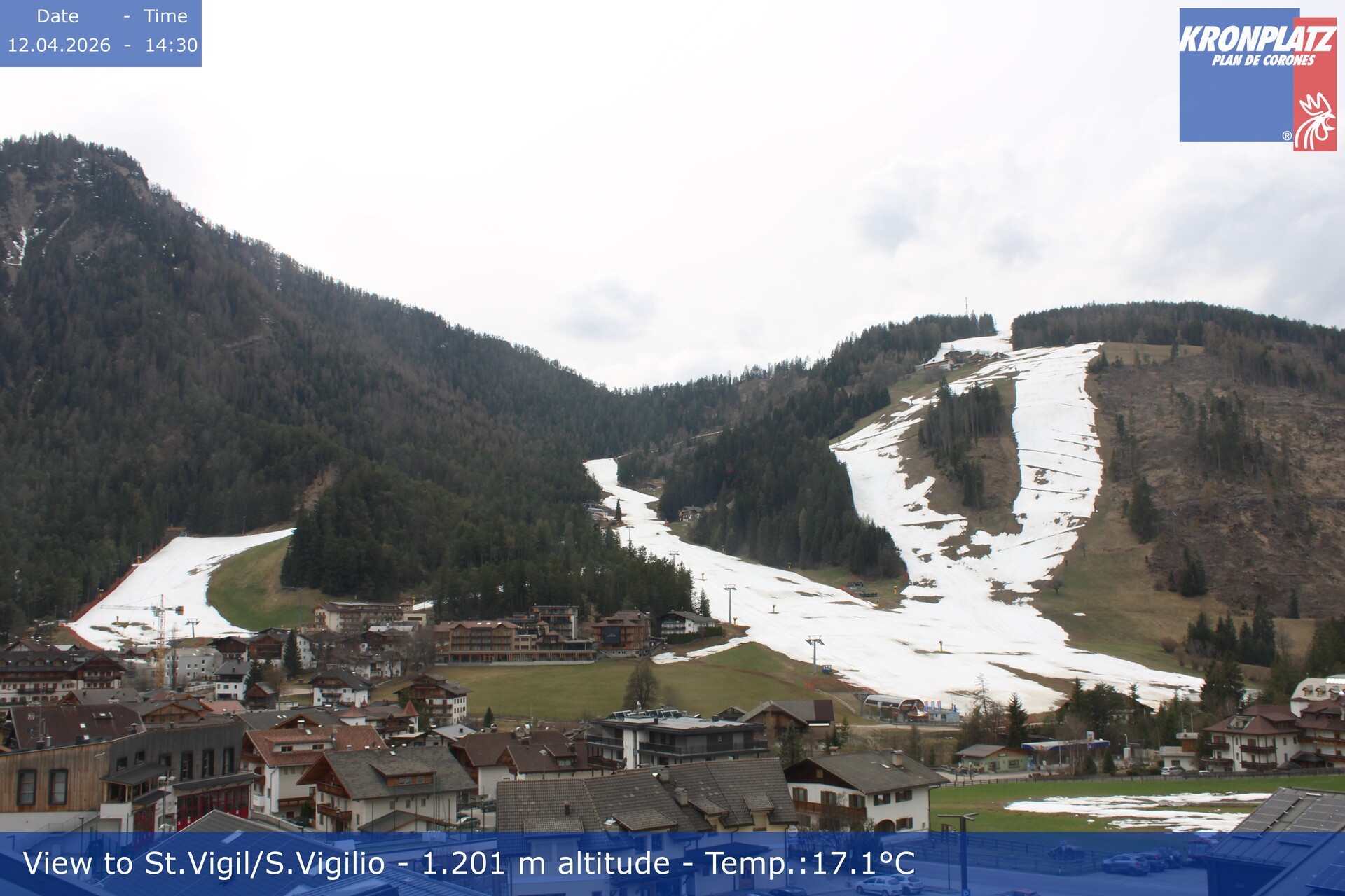 Archived image Webcam San Vigilio at Plan de Corones, South Tyrol