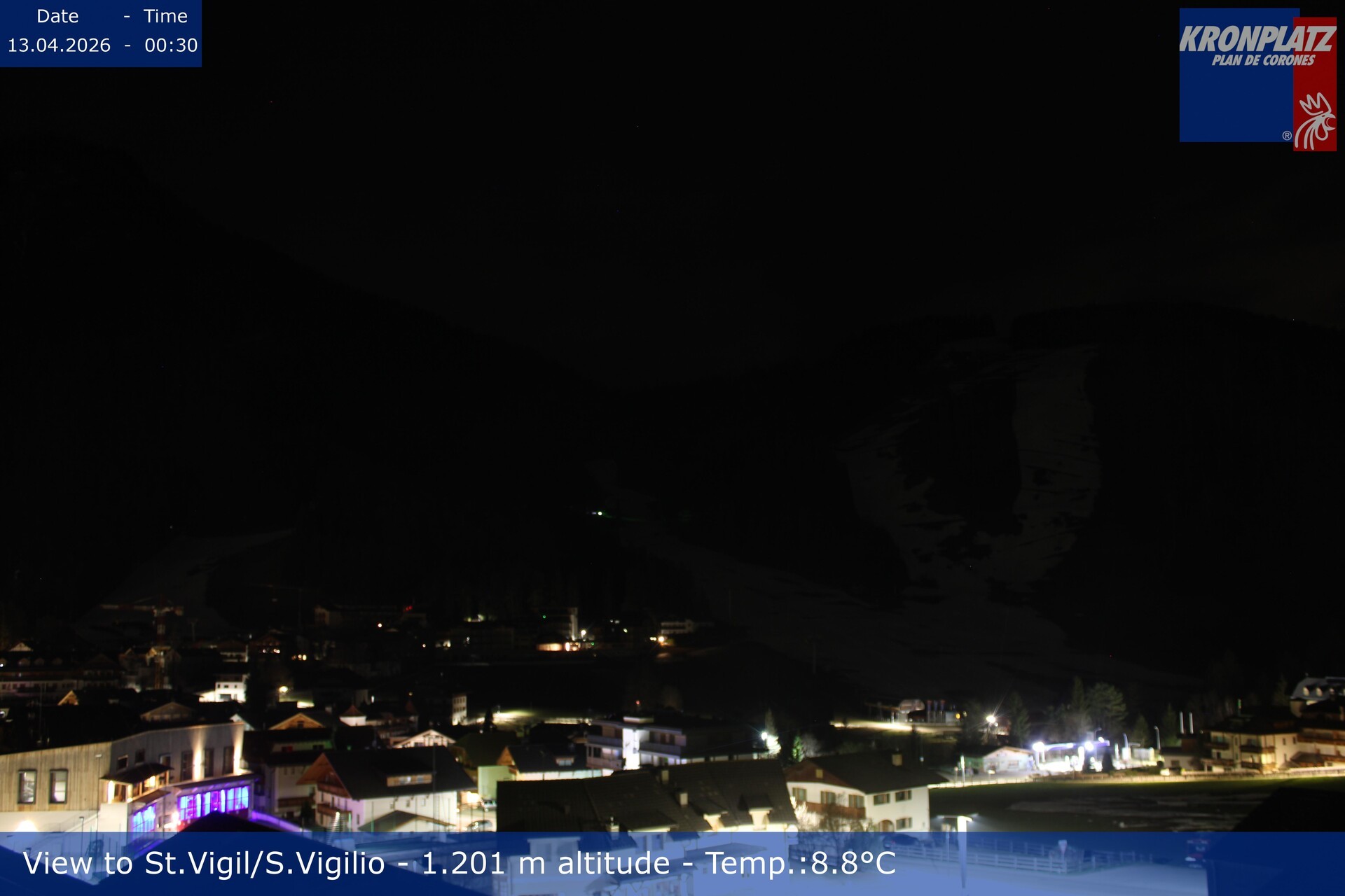 Archived image Webcam San Vigilio at Plan de Corones, South Tyrol