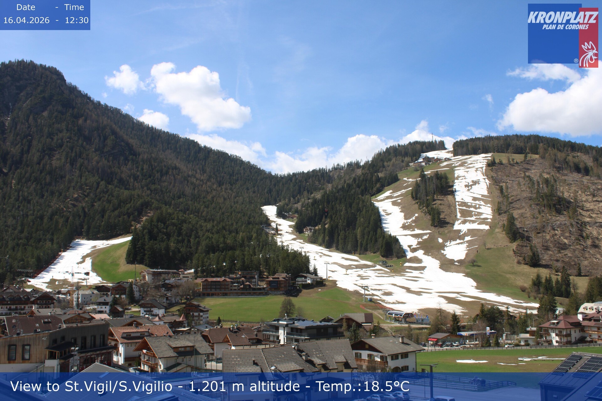 Archived image Webcam San Vigilio at Plan de Corones, South Tyrol