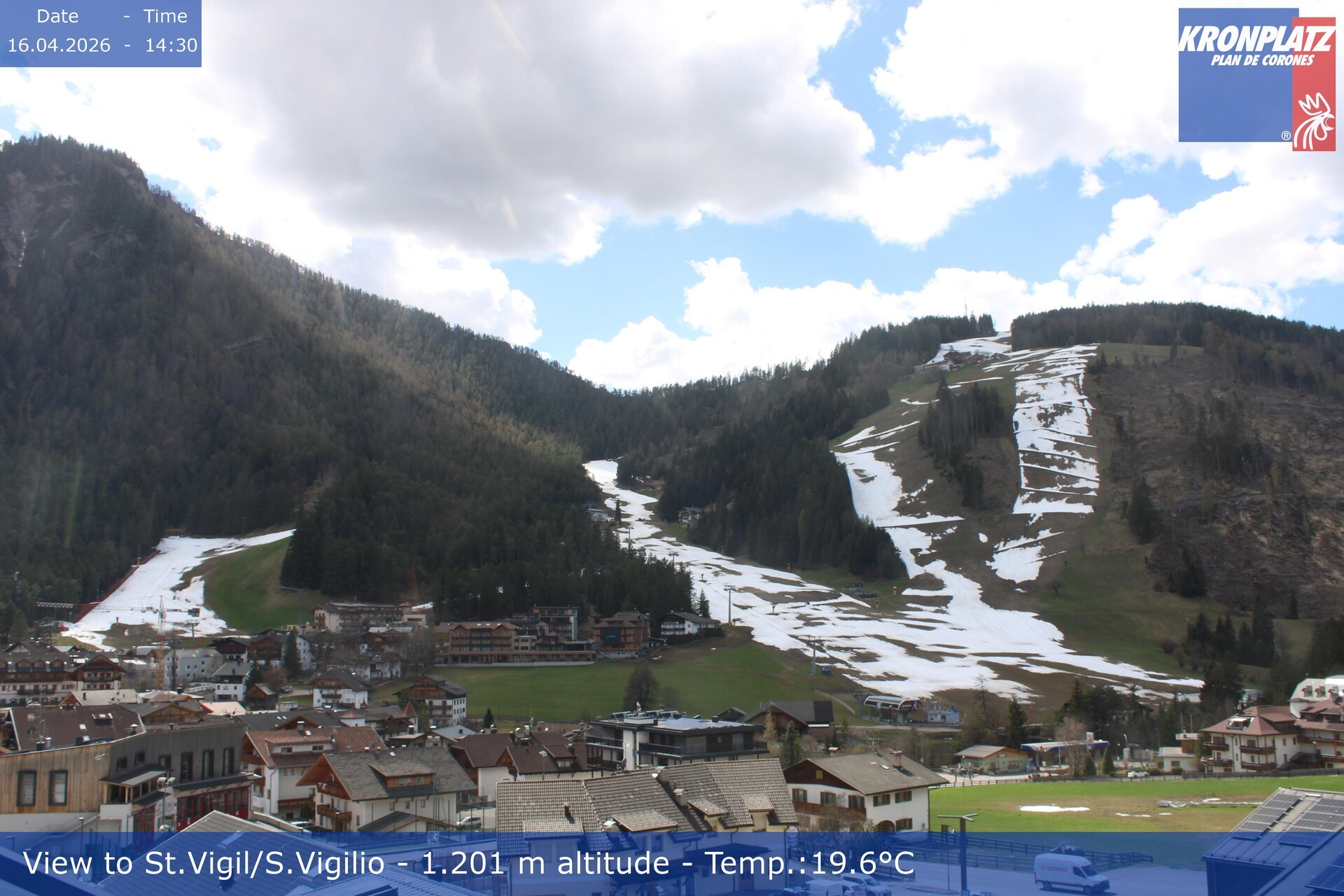 Archived image Webcam San Vigilio at Plan de Corones, South Tyrol