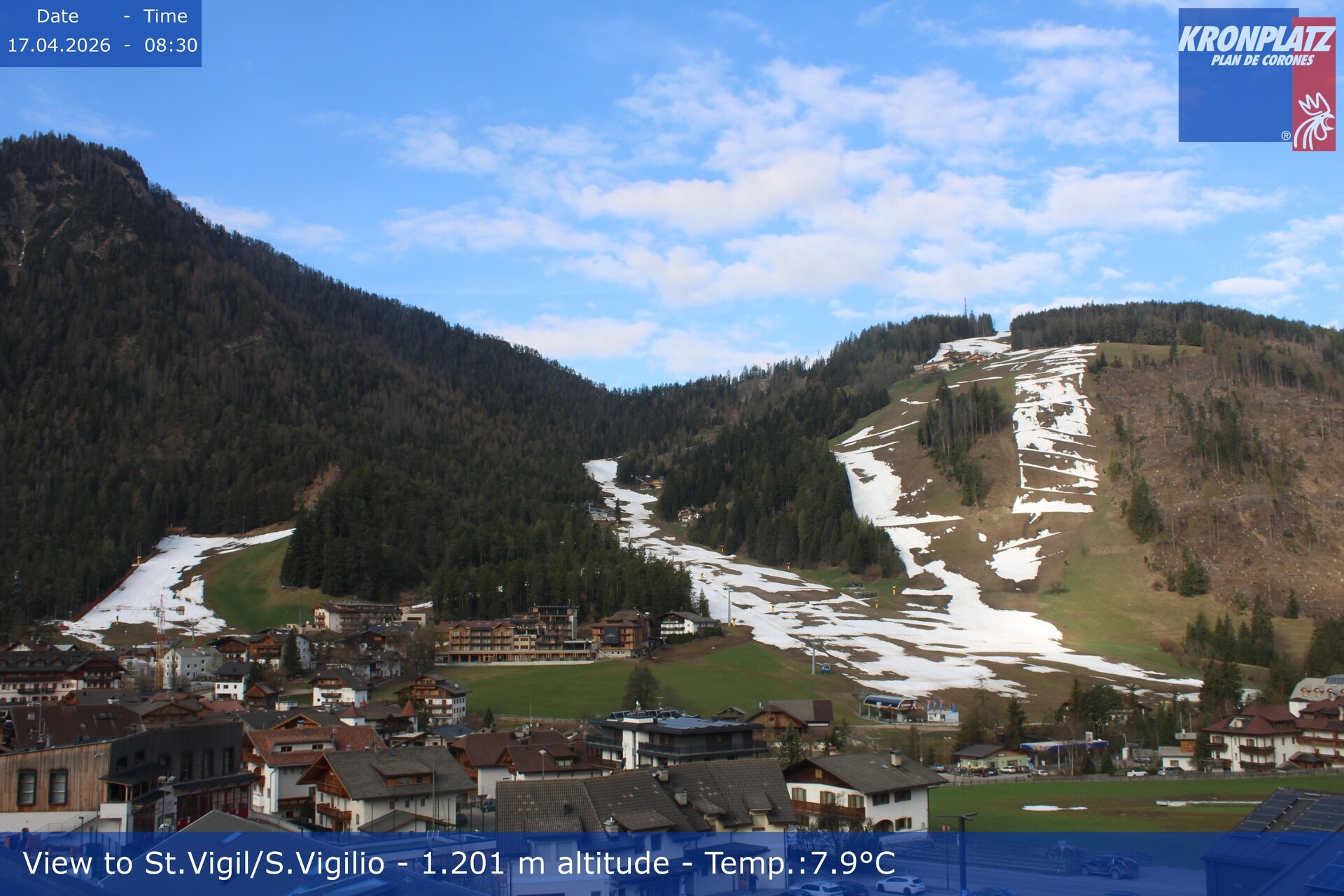 Archiv Foto Webcam St. Vigil am Kronplatz, Südtirol