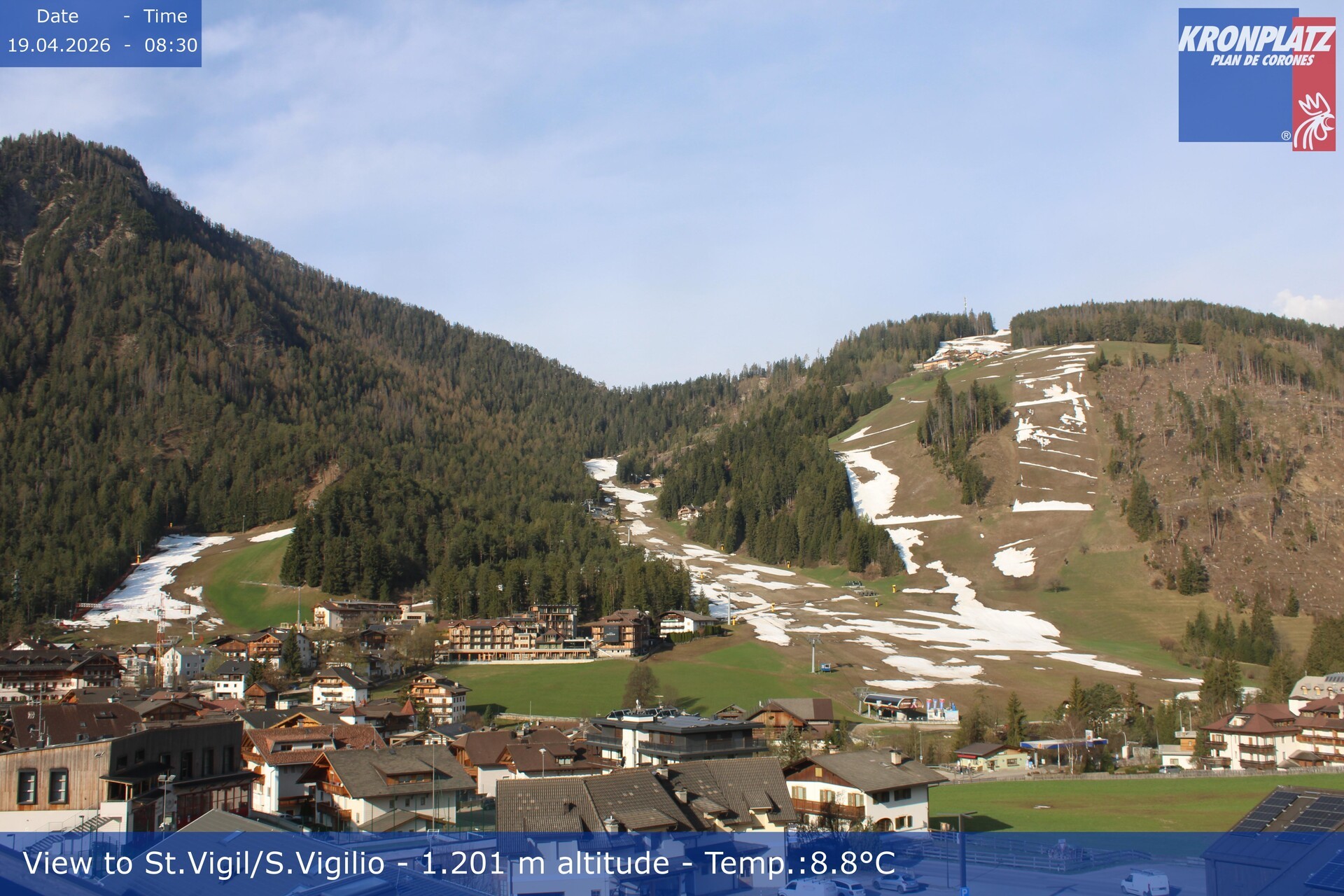 Archiv Foto Webcam St. Vigil am Kronplatz, Südtirol