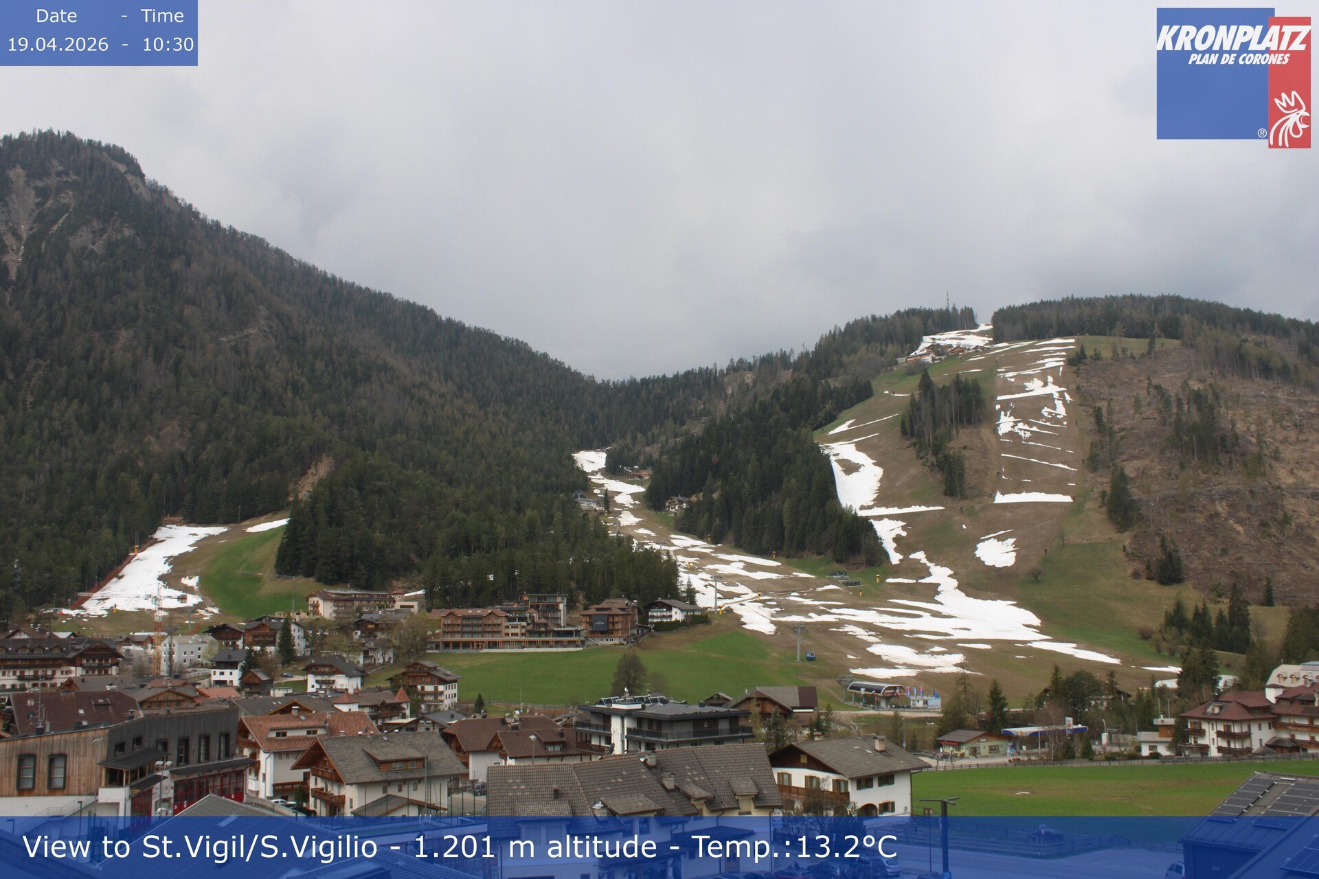 Archiv Foto Webcam St. Vigil am Kronplatz, Südtirol