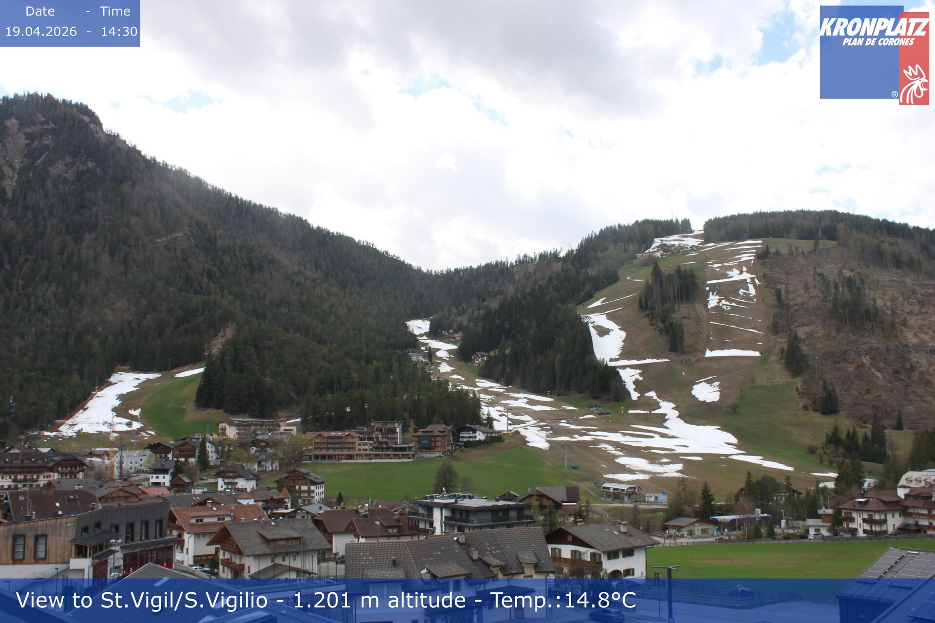Archiv Foto Webcam St. Vigil am Kronplatz, Südtirol