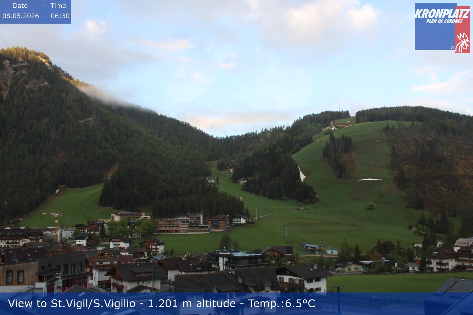 Archived image Webcam San Vigilio at Plan de Corones, South Tyrol