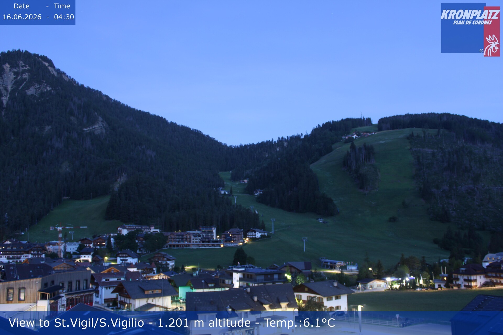 Archived image Webcam San Vigilio at Plan de Corones, South Tyrol