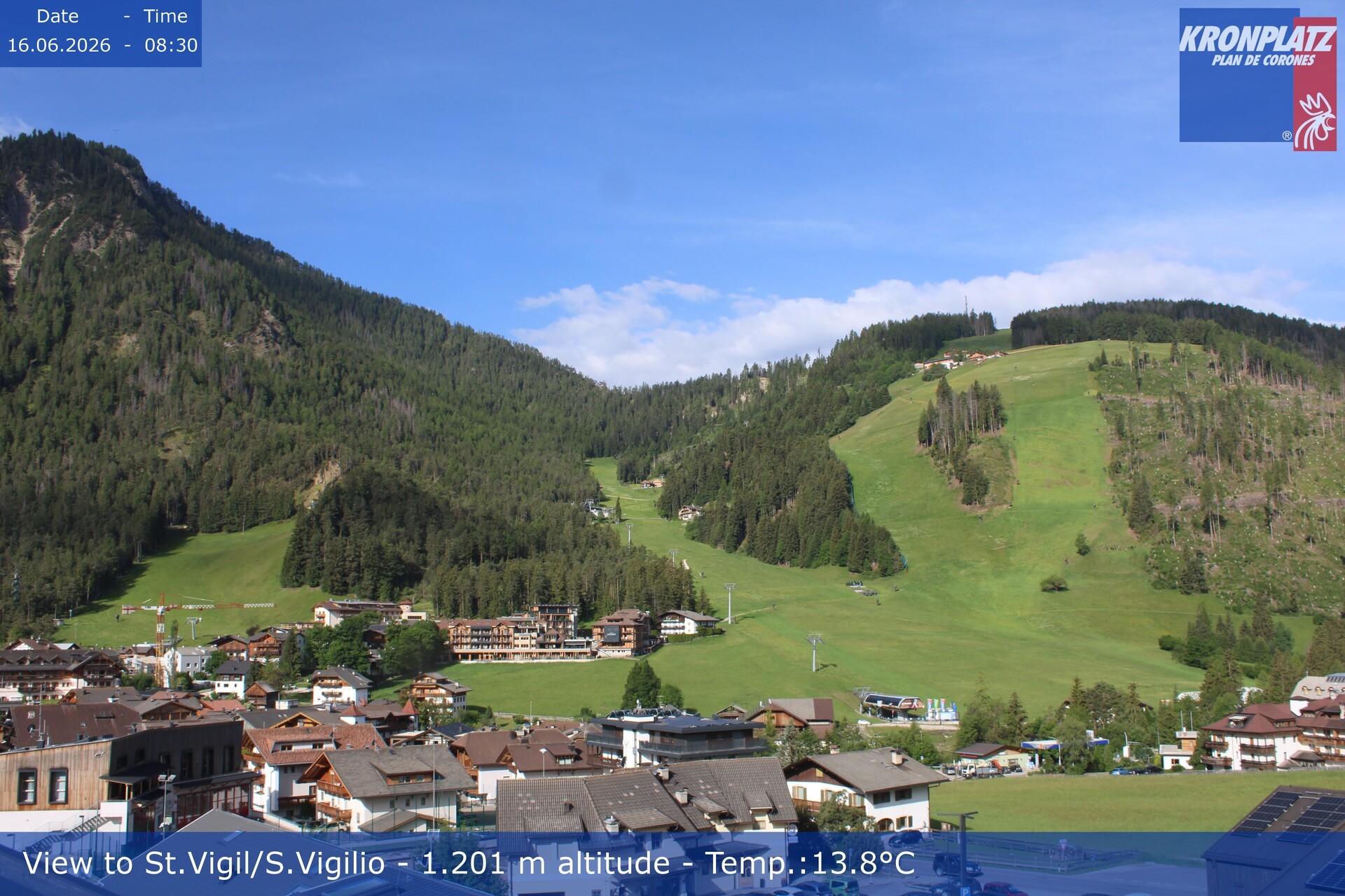 Archiv Foto Webcam St. Vigil am Kronplatz, Südtirol
