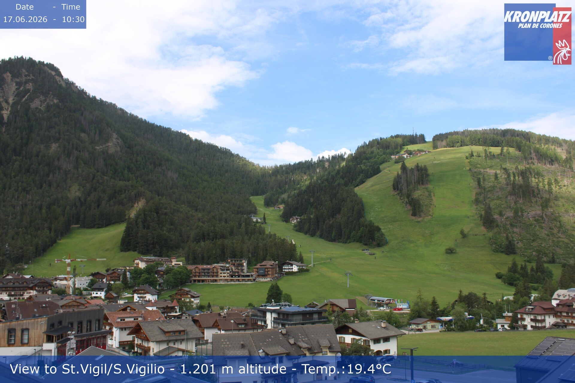 Archiv Foto Webcam St. Vigil am Kronplatz, Südtirol