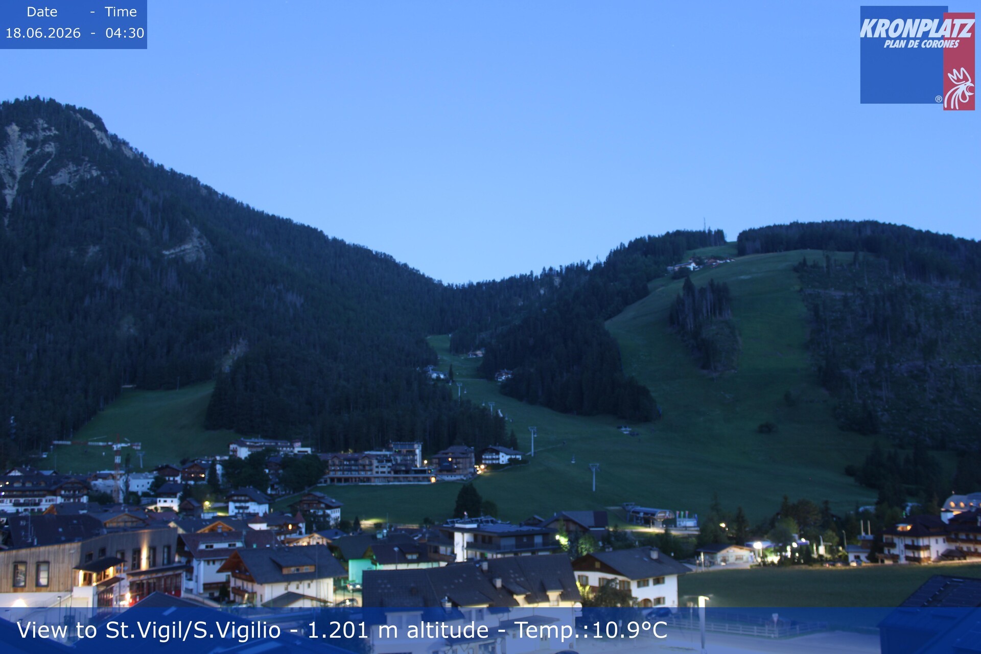 Archived image Webcam San Vigilio at Plan de Corones, South Tyrol