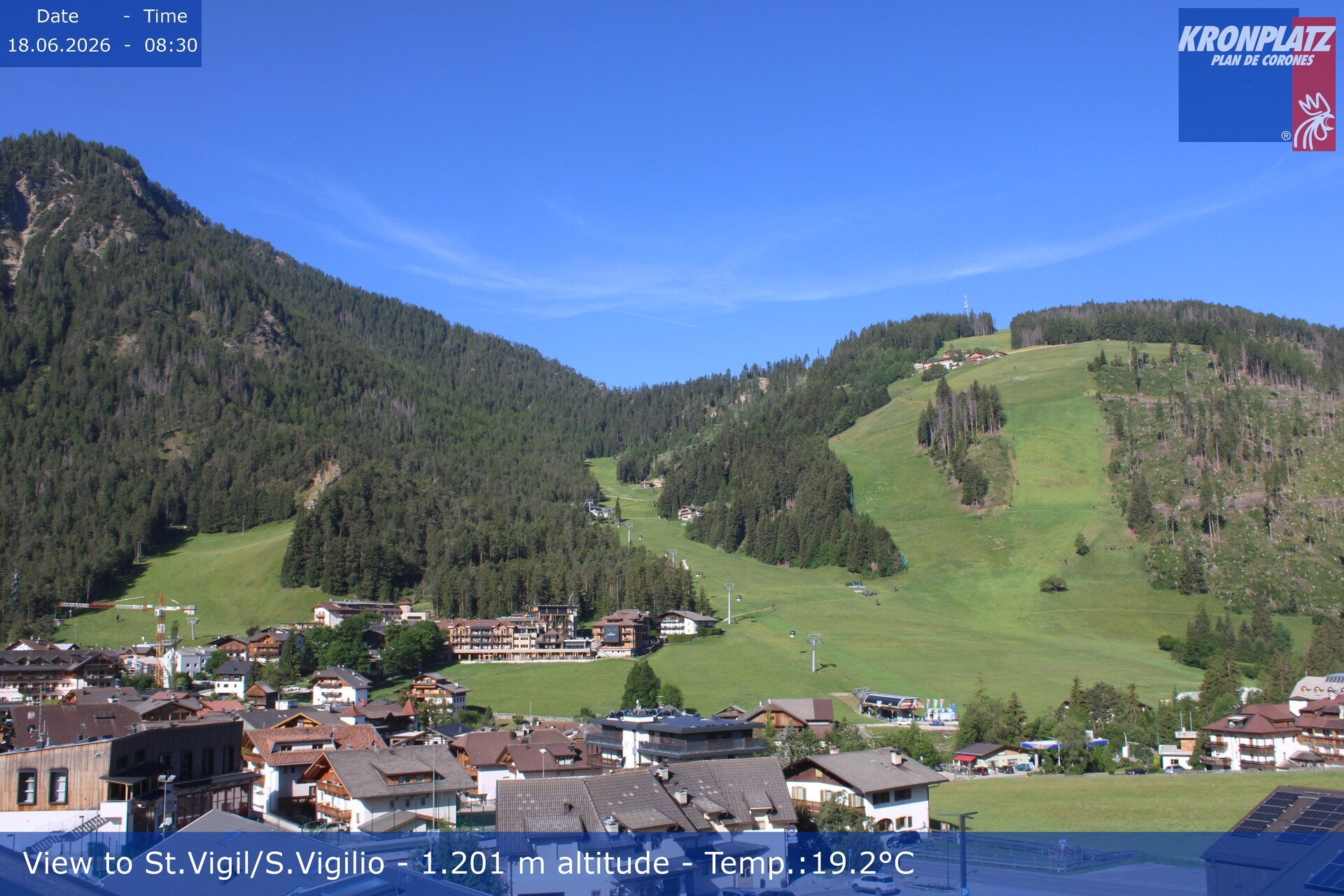 Archived image Webcam San Vigilio at Plan de Corones, South Tyrol